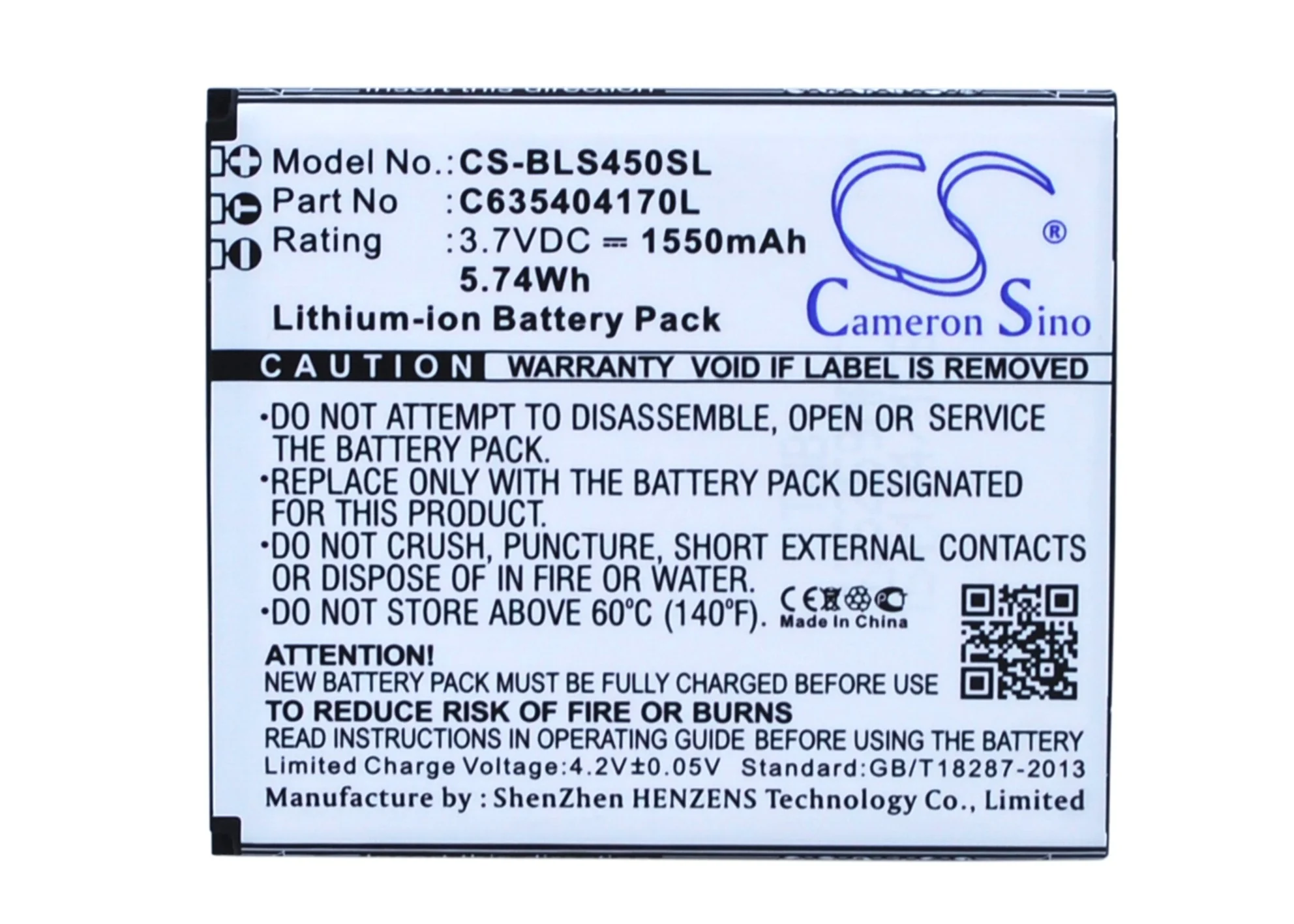 CS-BLS450SL : Battery for BLU Star 4.5, S450 - Replaces BLU C635404170L - Image 5