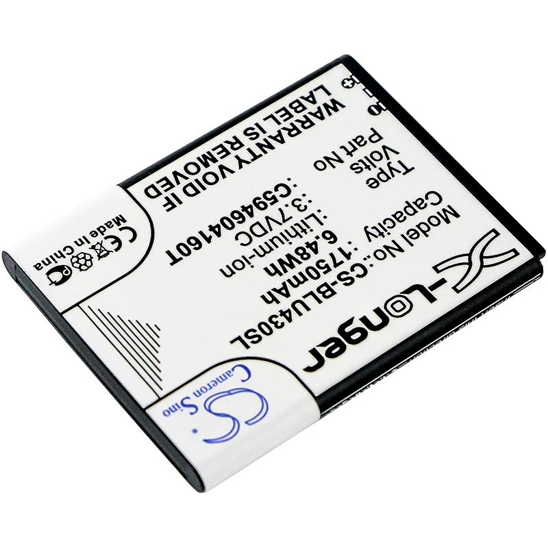 CS-BLU430SL : Battery for BLU VIVO 4.3, D910A - Replaces BLU C594604160T - Image 2