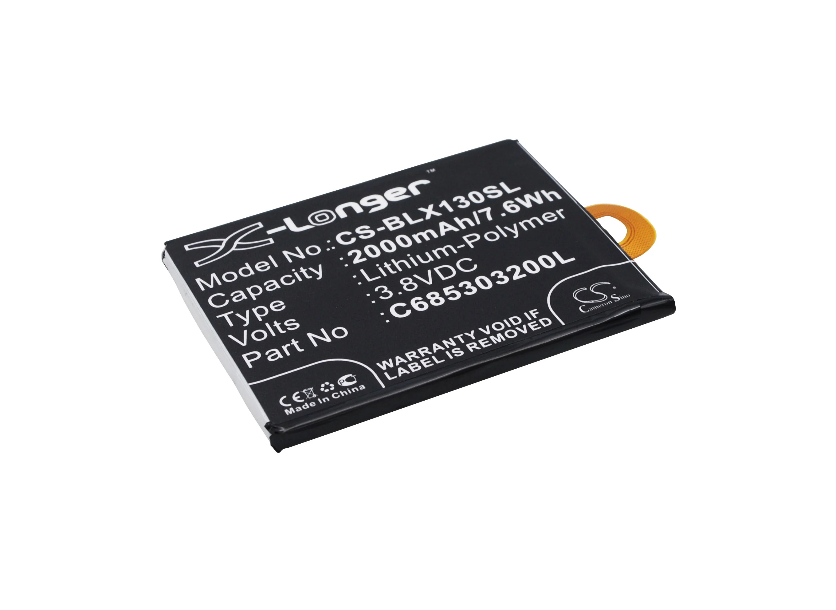 CS-BLX130SL : Battery for BLU Win Jr LTE, X130q, X130 - Replaces BLU C685303200L - Image 3