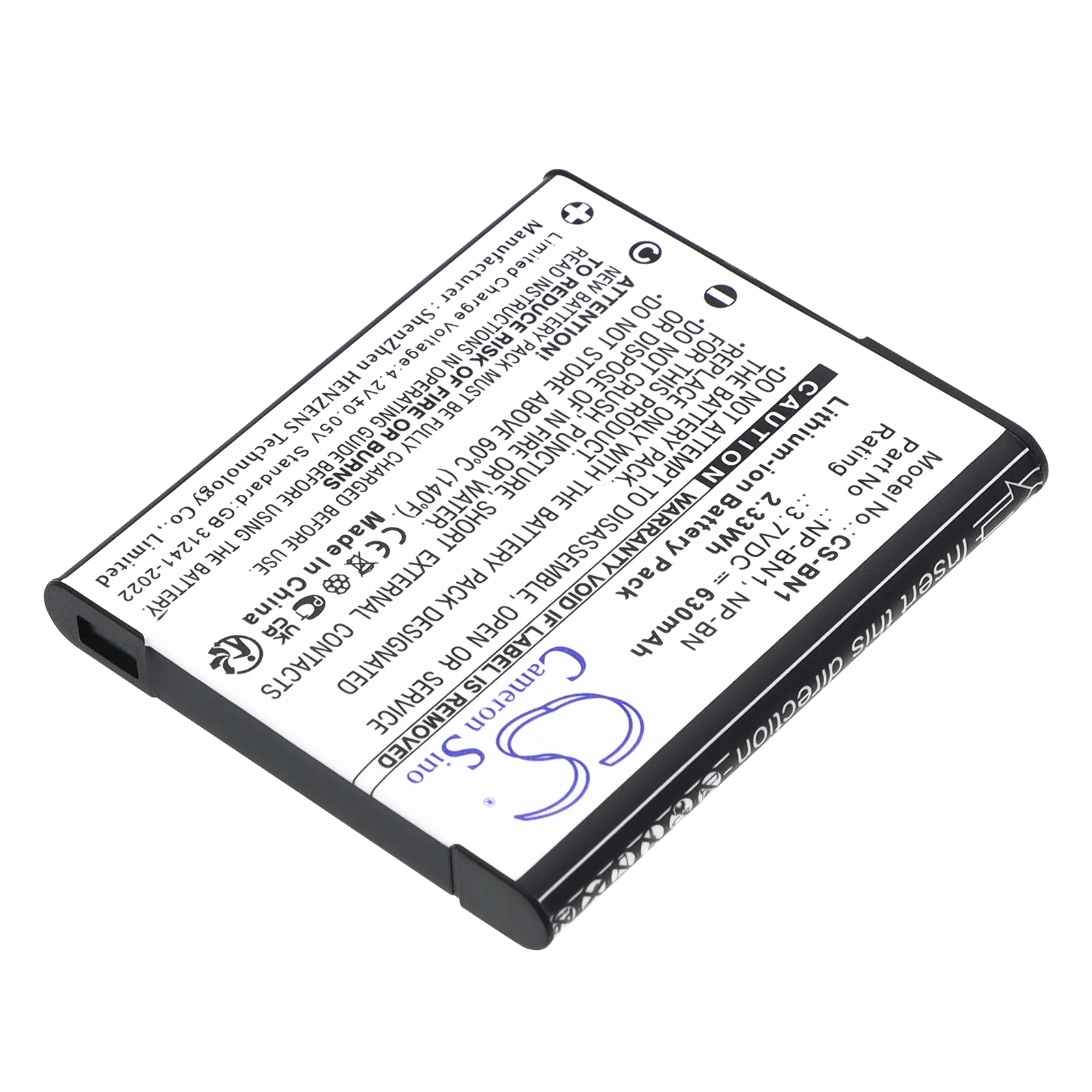 CS-BN1 : Battery for Sony 
        Cyber-shot DSC-T110P, 
        Cyber-shot DSC-T110S, 
        Cyber-shot DSC-TX55R and others - Replaces Sony NP-BN, NP-BN1 - Image 3