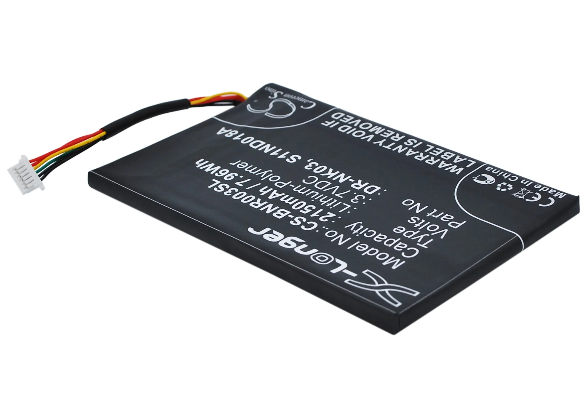 CS-BNR003SL : Battery for Barnes & Noble Nook Simple Touch, BNRV300, Simple Touch 6" and others - Replaces Barnes & Noble DR-NK03, MLP305787, S11ND018A - Image 2
