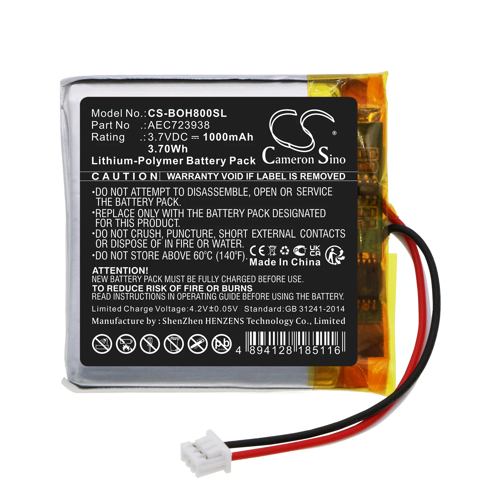 CS-BOH800SL : Battery for Bang & Olufsen Beoplay H8i, Beoplay H9 3rd Generation - Replaces Bang & Olufsen AEC723938 - Image 3