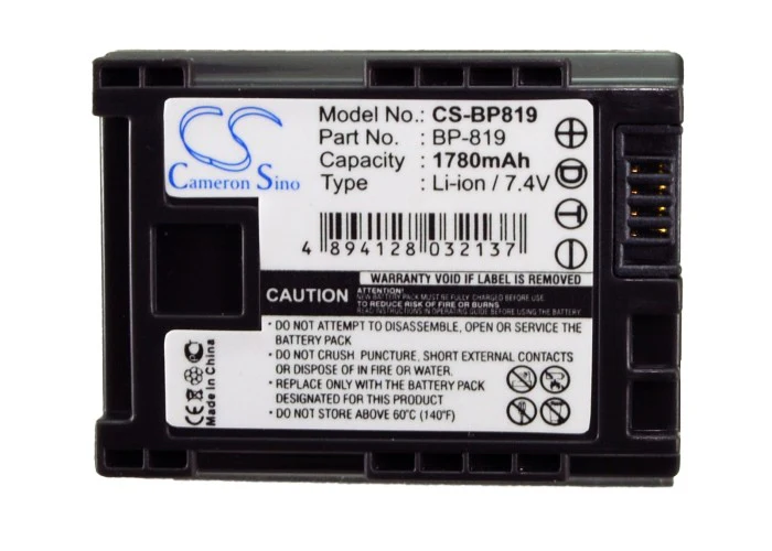 CS-BP819 : Battery for Canon Vixia HF10, Vixia HF11, Vixia HF100 and others - Replaces Canon BP-819 - Image 2