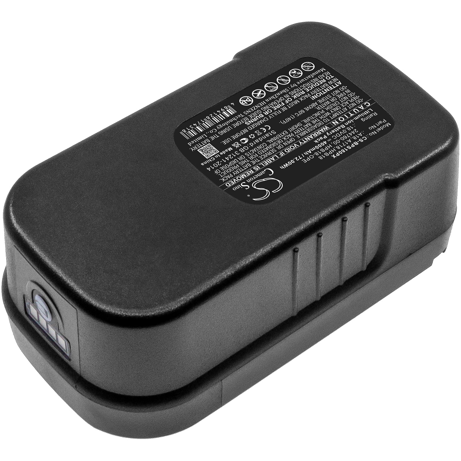 CS-BPS180PX : Battery for Black & Decker BDGL1800, BDGL18K-2, XTC183BK and others - Replaces Black & Decker 244760-00, A1718, A18 and others - Image 4