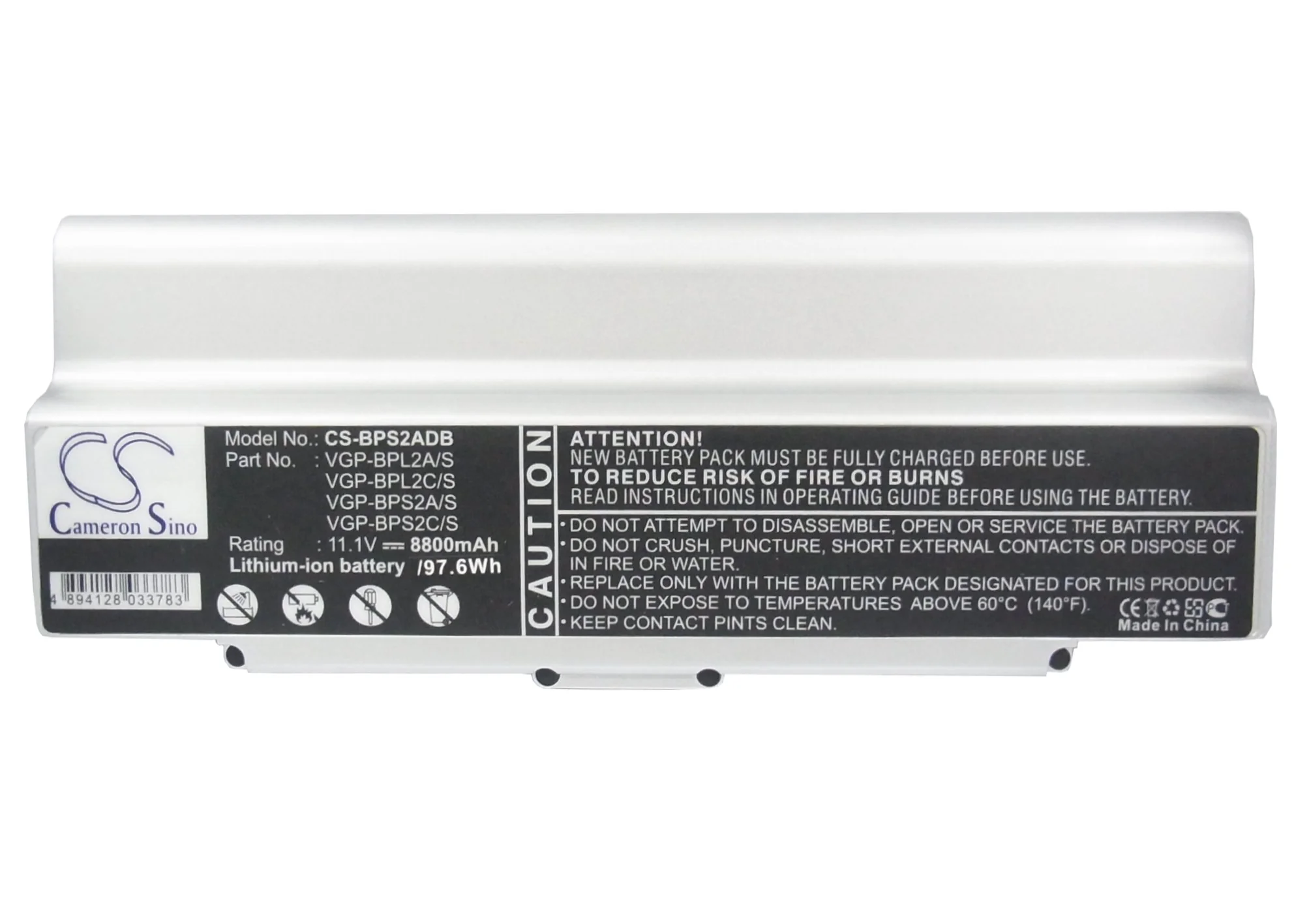 CS-BPS2ADB : Battery for Sony VAIO VGN-C140G/B, VAIO VGN-C150P/B, VAIO VGN-C190 and others - Replaces Sony VGP-BPL2A/S, VGP-BPL2C/S, VGP-BPS2A/S and others - Image 3
