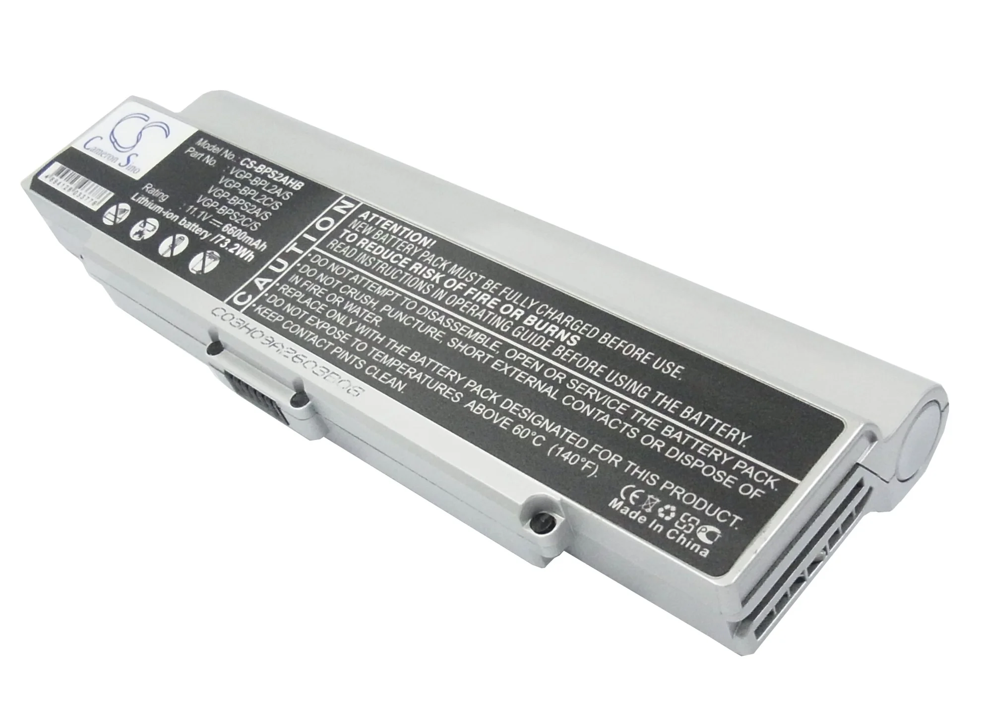CS-BPS2AHB : Battery for Sony VAIO VGN-C140G/B, VAIO VGN-C150P/B, VAIO VGN-C190 and others - Replaces Sony VGP-BPL2A/S, VGP-BPL2C/S, VGP-BPS2A/S and others - Image 2