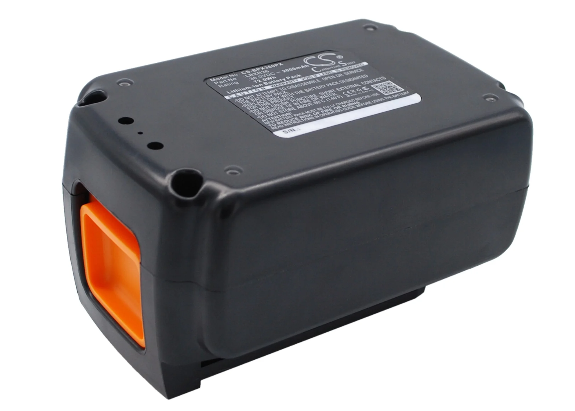 CS-BPX360PX : Battery for Black & Decker LST136, TC220, MST1024 and others - Replaces Black & Decker LBXR36, LBX2040, LBX36 and others - Image 2