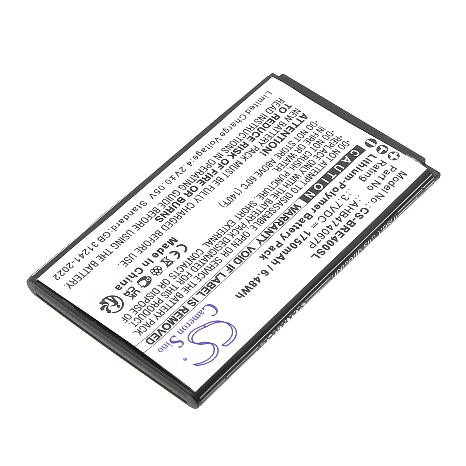 CS-BRE400SL : Battery for Brondi ENERGY 4G - Replaces Brondi AHB474067P - Image 2