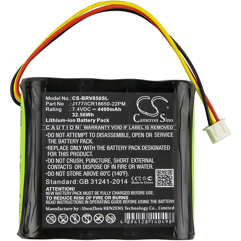 CS-BRV850SL : Battery for Braven 850, BRV-HD - Replaces Braven J177/ICR18650-22PM, AE18650CM1-22-2P2S - Image 3