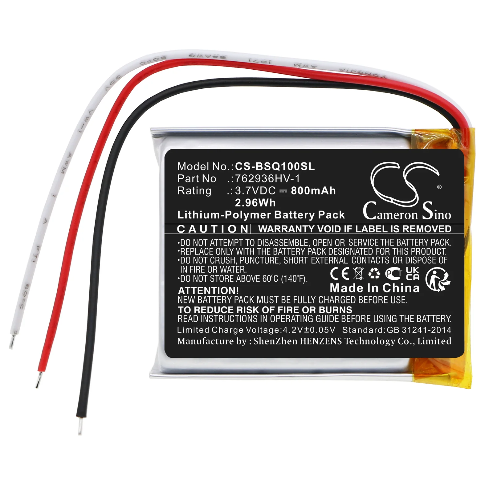 CS-BSQ100SL : Battery for Bose QuietComfort Earbuds Charging Case - Replaces Bose 762936HV-1 - Image 3