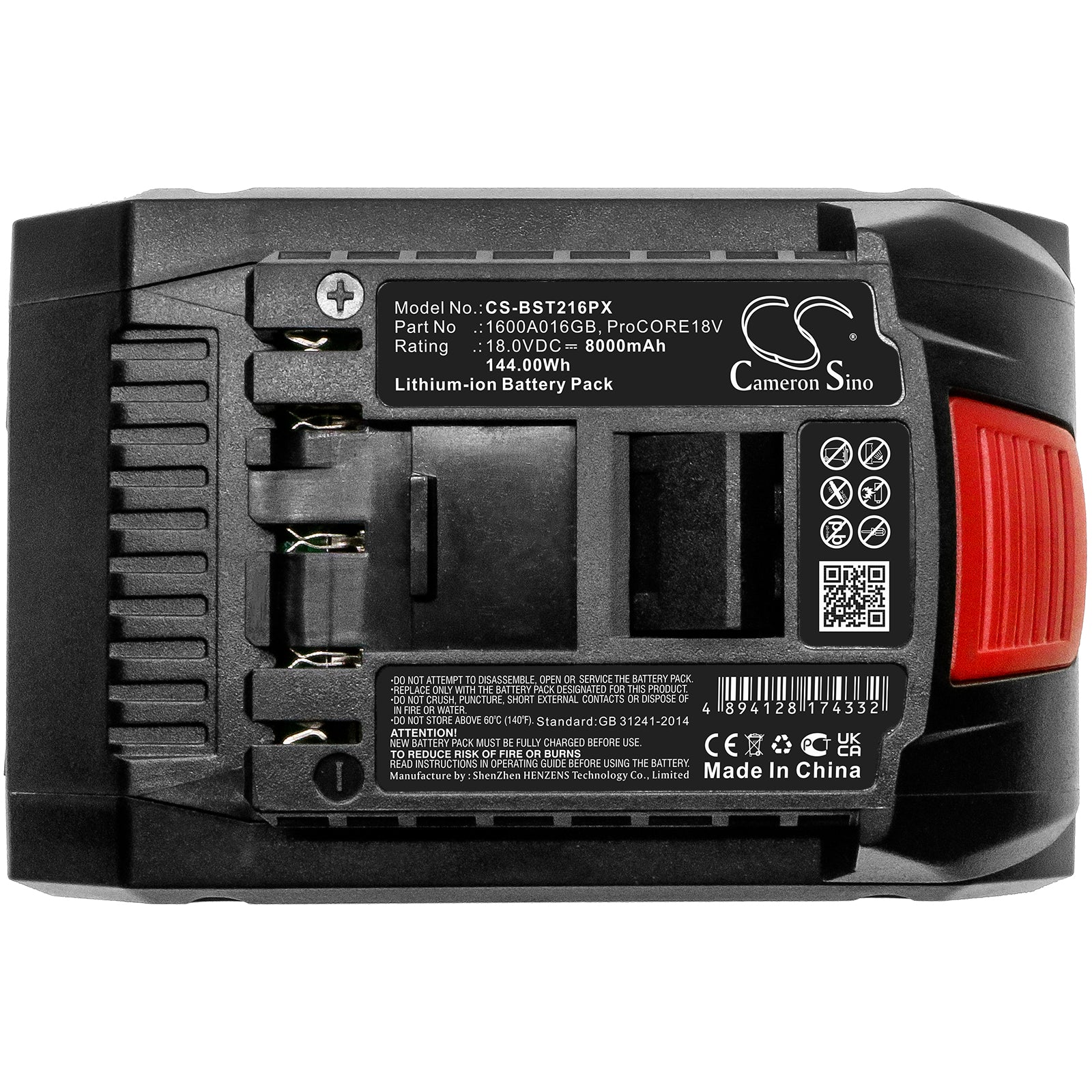 CS-BST216PX : Battery for Bosch GDS 18V, GCM 18V-216, GCM 18V-305 GDC and others - Replaces Bosch 1600A016GB, ProCORE18V - Image 5