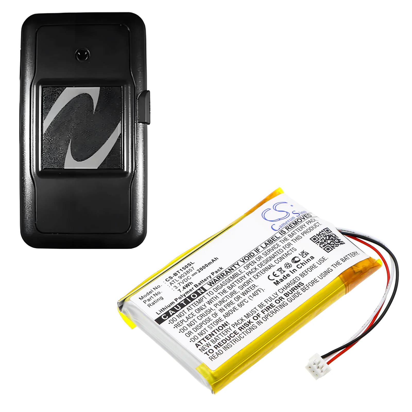 CS-BT150SL : Battery for Globalstar TR-150, TR-151, Telenav TR-150 and others - Replaces Globalstar ATL903857, GT920, BP02-000540 - Image 3