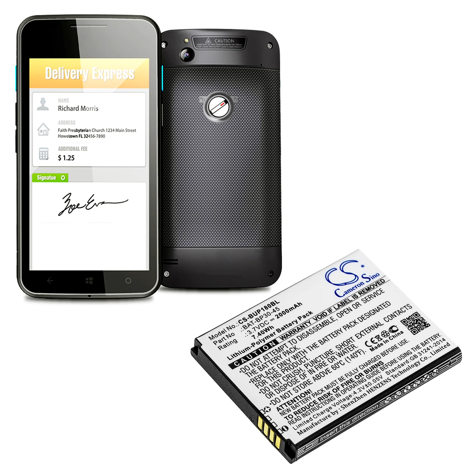 CS-BUP180BL : Battery for Bluebird BP30, BM180 - Replaces Bluebird BAT-BP30-45 - Image 4