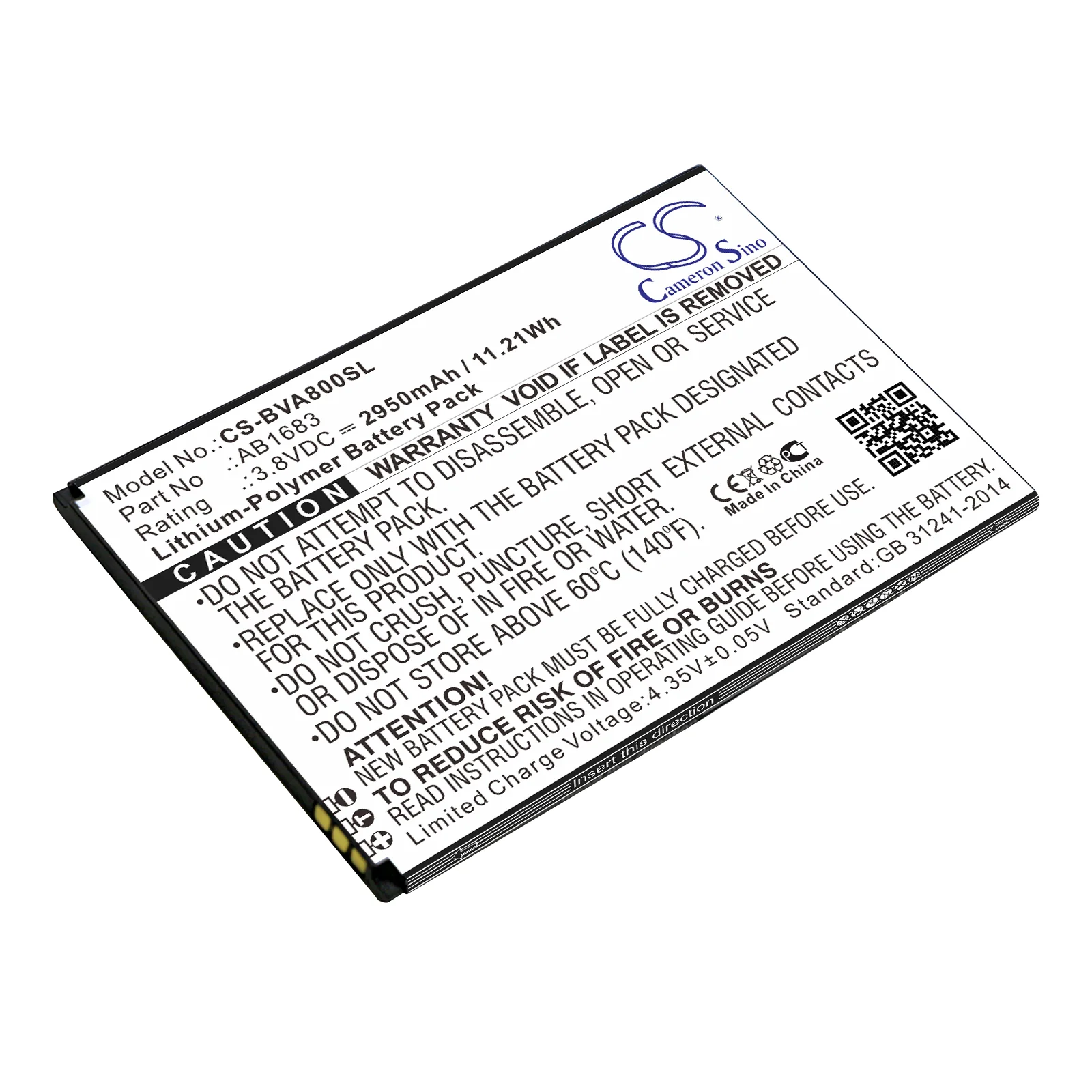CS-BVA800SL : Battery for Blackview A8 MAX - Replaces Blackview AB1683