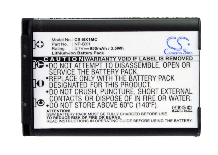 CS-BX1MC : Battery for Sony Cyber-shot DSC-RX100, Cyber-shot DSC-RX100/B, HDR-AS10 and others - Replaces Sony NP-BX1 - Image 5