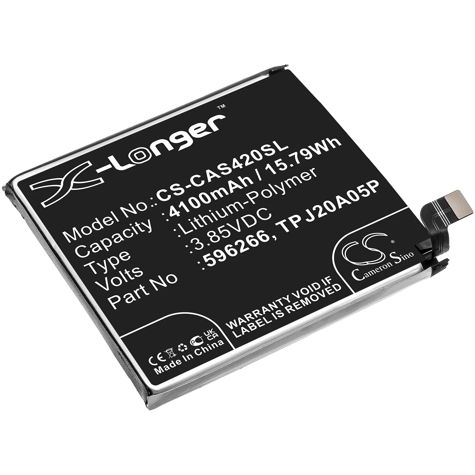 CS-CAS420SL : Battery for CAT S42, S32 - Replaces CAT 596266, TPJ20A05P