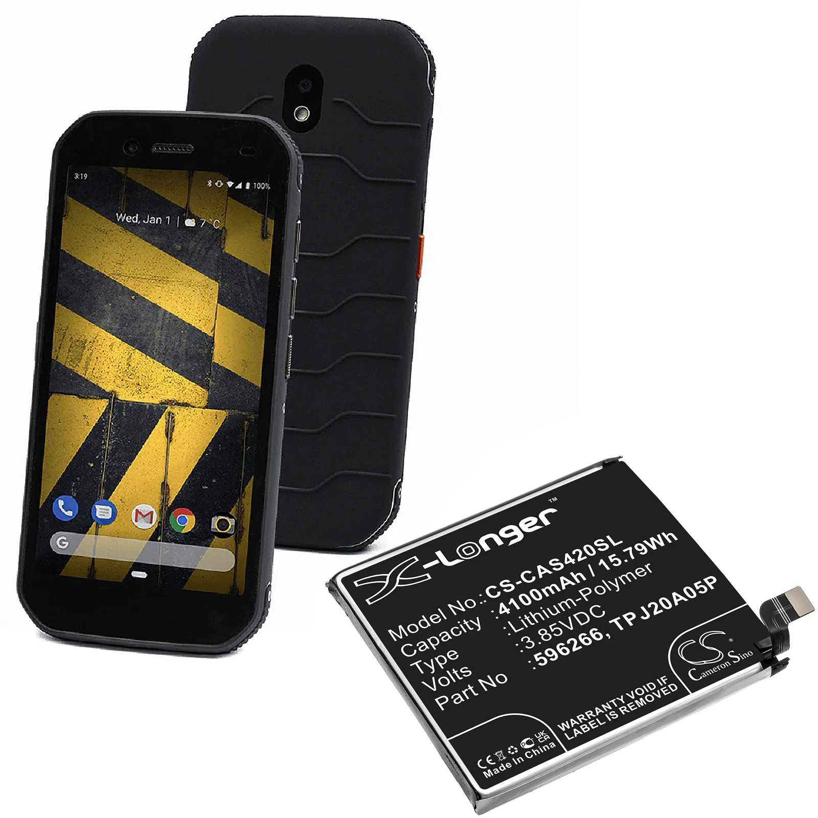 CS-CAS420SL : Battery for CAT S42, S32 - Replaces CAT 596266, TPJ20A05P - Image 5