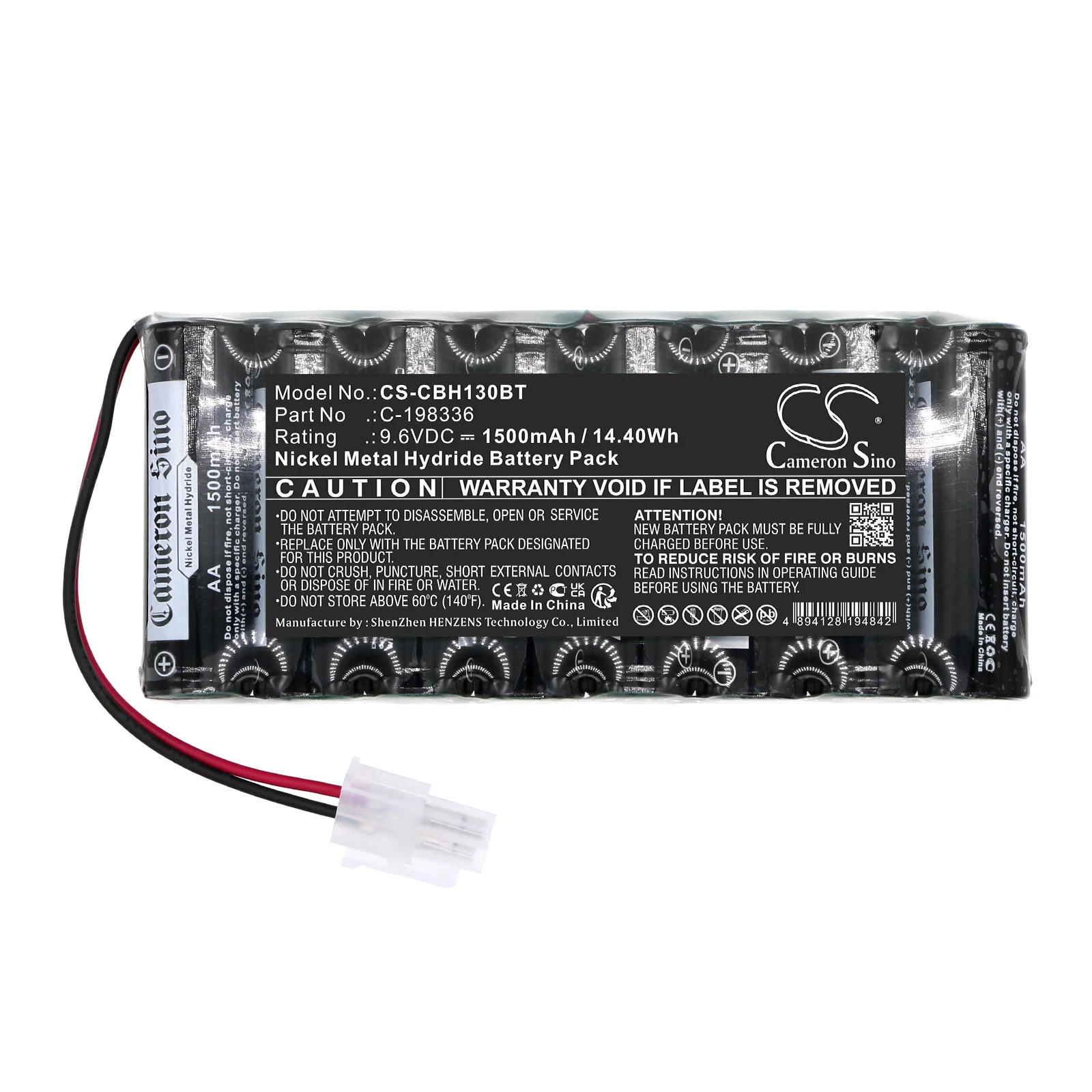 CS-CBH130BT : Battery for Cobham Alarm, HTO-AA1.3" - Replaces Cobham C-198336 - Image 5