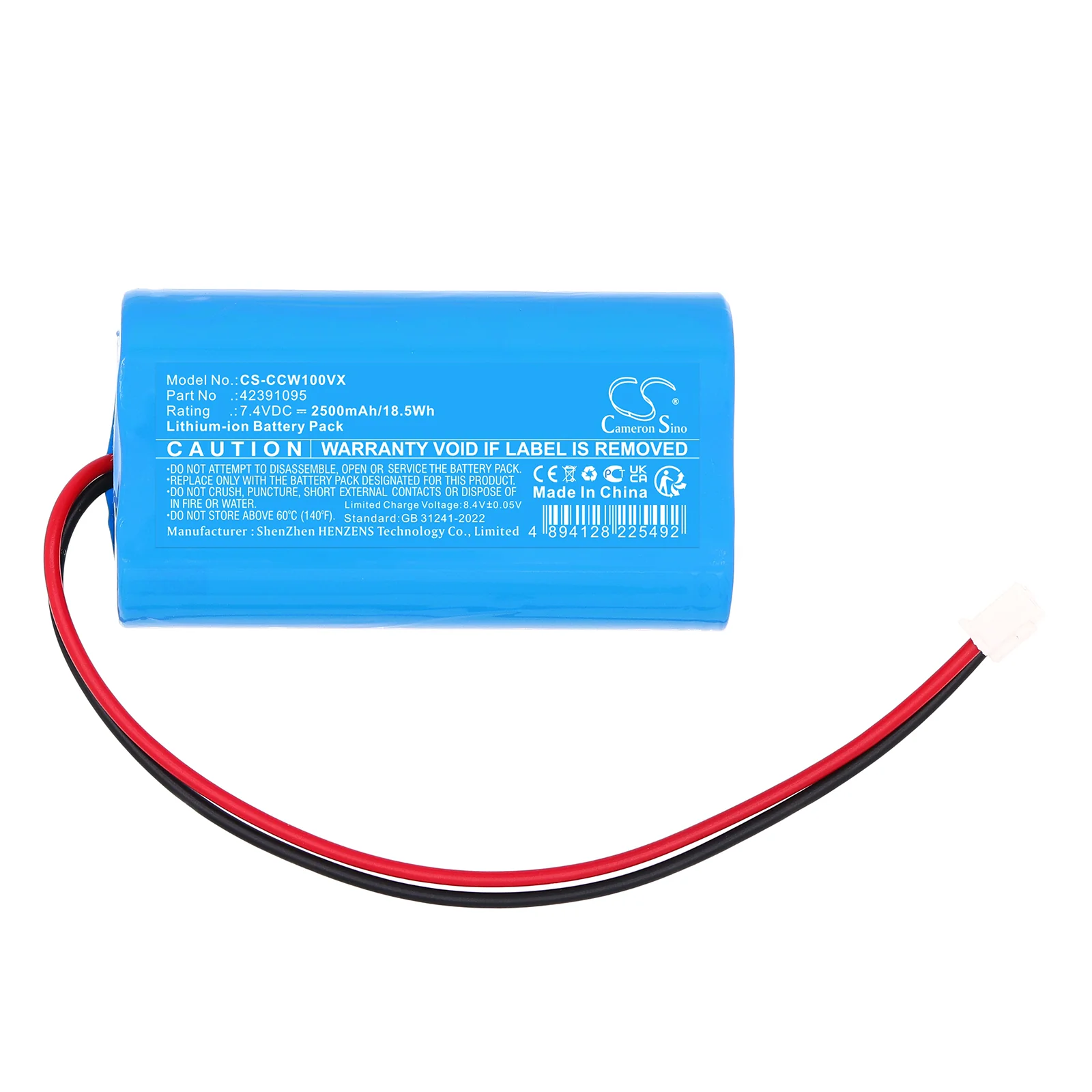 CS-CCW100VX : Battery for Concept CW1000 - Replaces Concept 42391095 - Image 2
