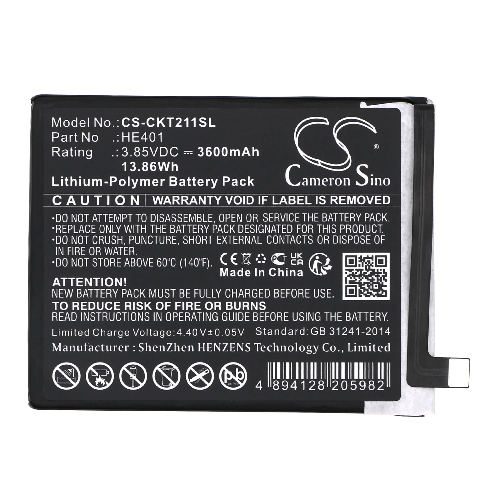 CS-CKT211SL : Battery for Cricket Splendor, Icon 3, EC211002 and others - Replaces Cricket HE401 - Image 2