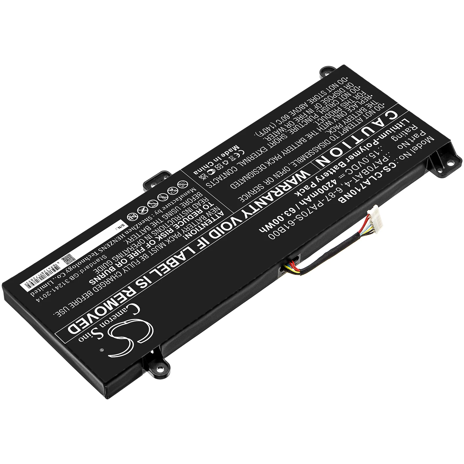 CS-CLA710NB : Battery for Powerspec PowerSpec 1710 - Replaces Schenker PA70BAT-4, 6-87-PA70S-61B00 - Image 2