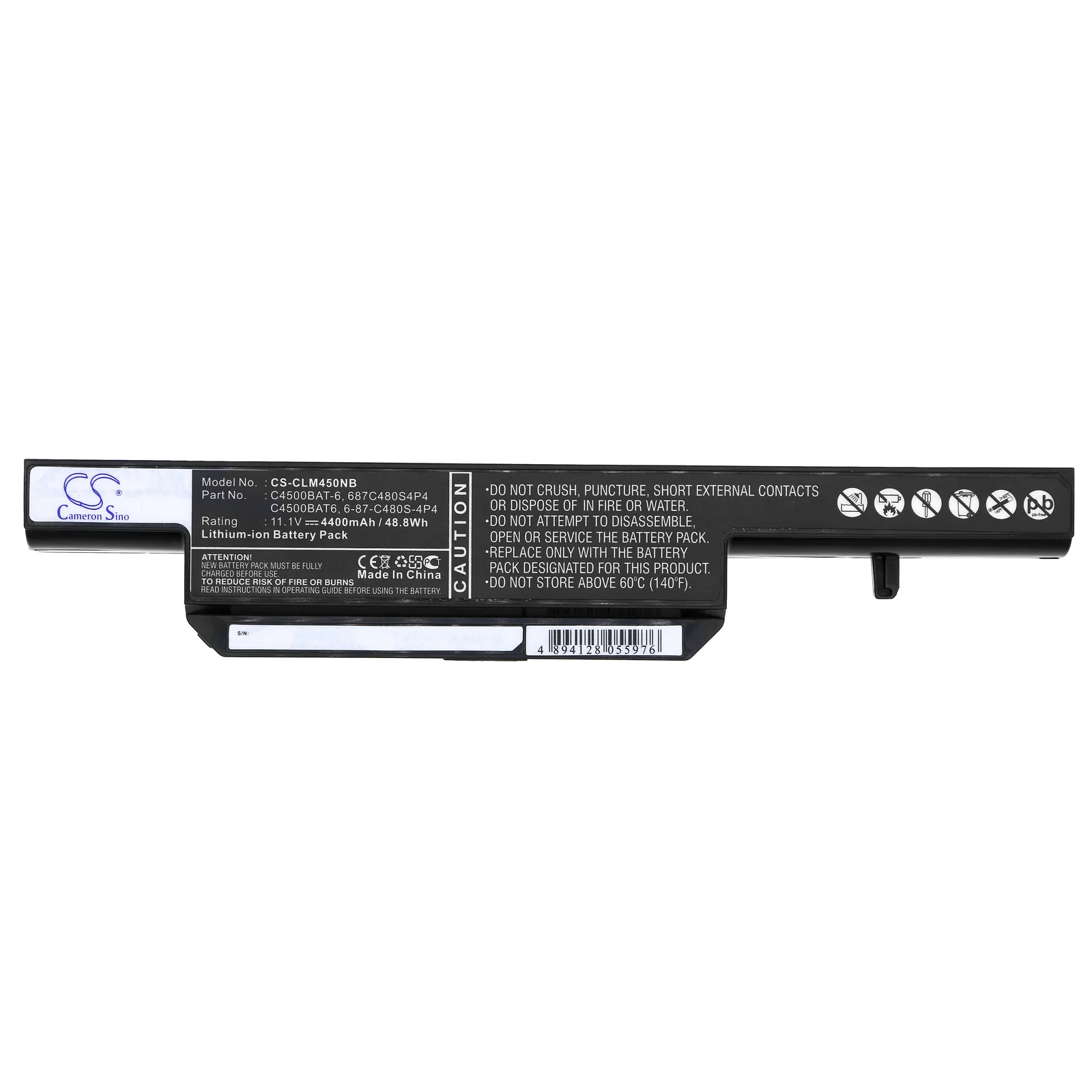 CS-CLM450NB : Battery for Schenker mySN XESIA E510 Entry, mySN XMG A501, mySN XMG A500 and others - Replaces Clevo C4500BAT-6, C4500BAT6, 6-87-C480S-4P4 and others - Image 5