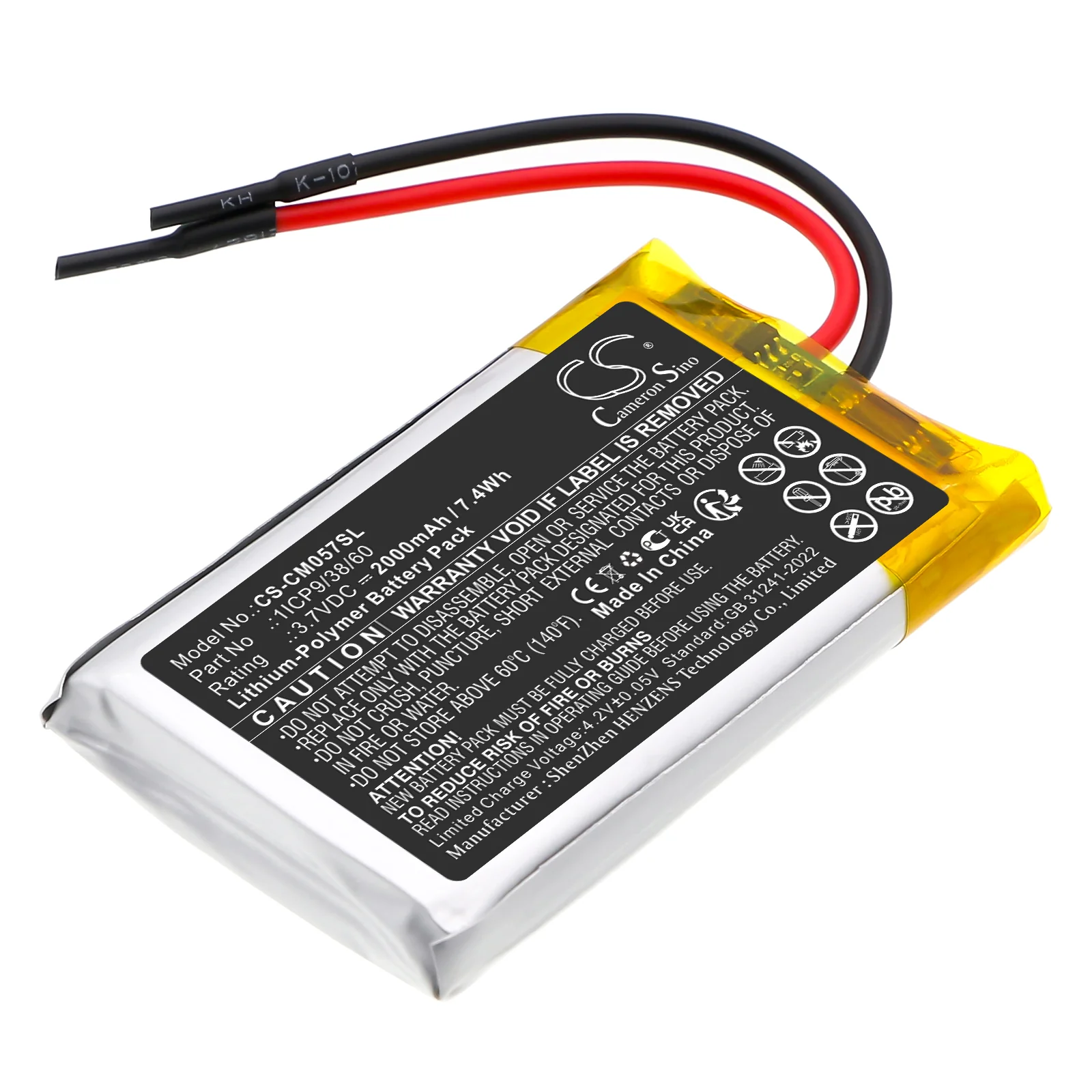 CS-CM057SL : Replaces Custom Battery Pack 1ICP9/38/60 - Image 3