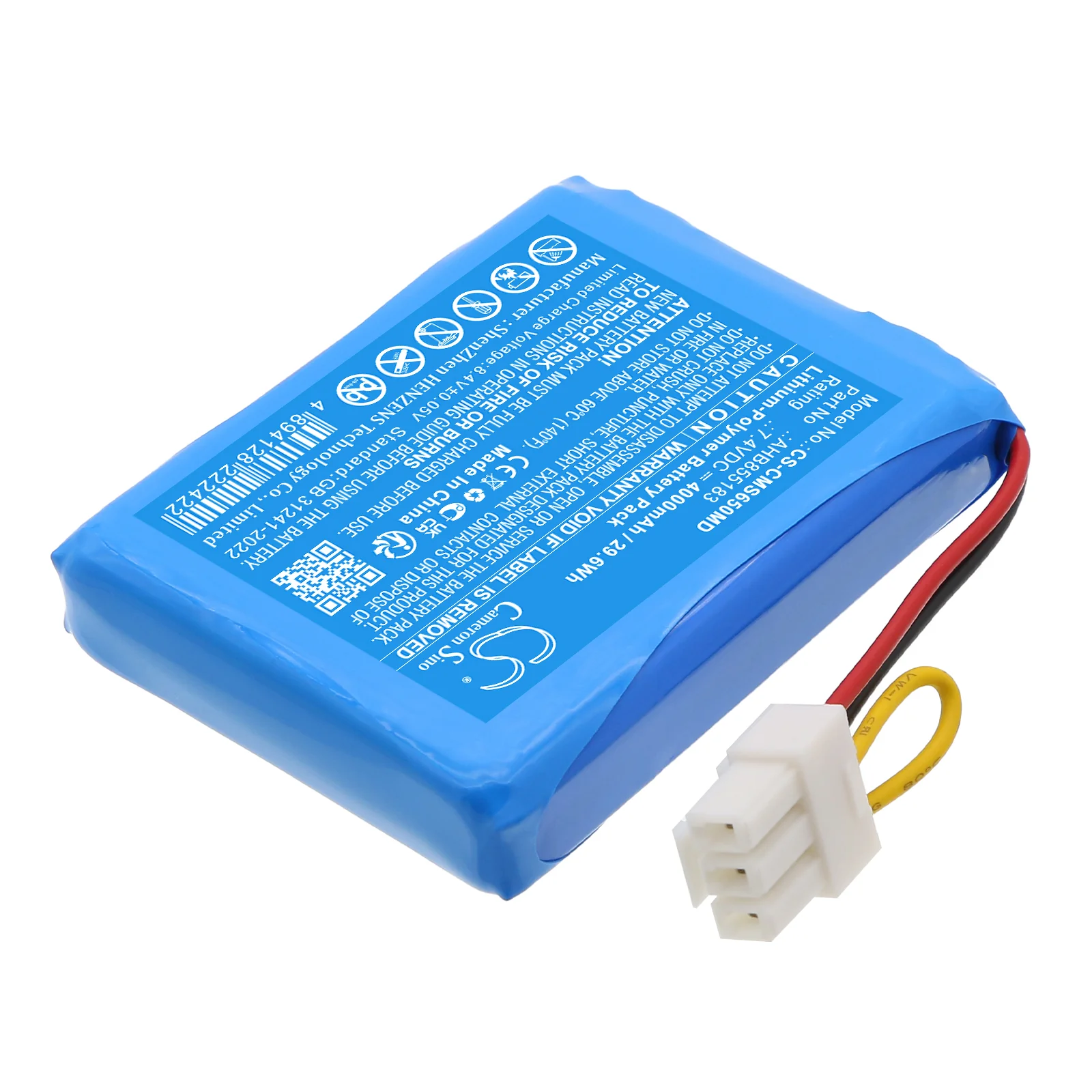 CS-CMS650MD : Battery for CONTEC CMS5000, CMS6000, CPM8000 and others - Replaces CONTEC AHB855183 - Image 3