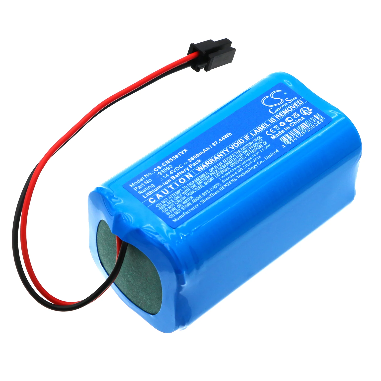 CS-CNS591VX : Battery for Coredy R750-2200pa, G800, G850 - Replaces Cecotec 93592