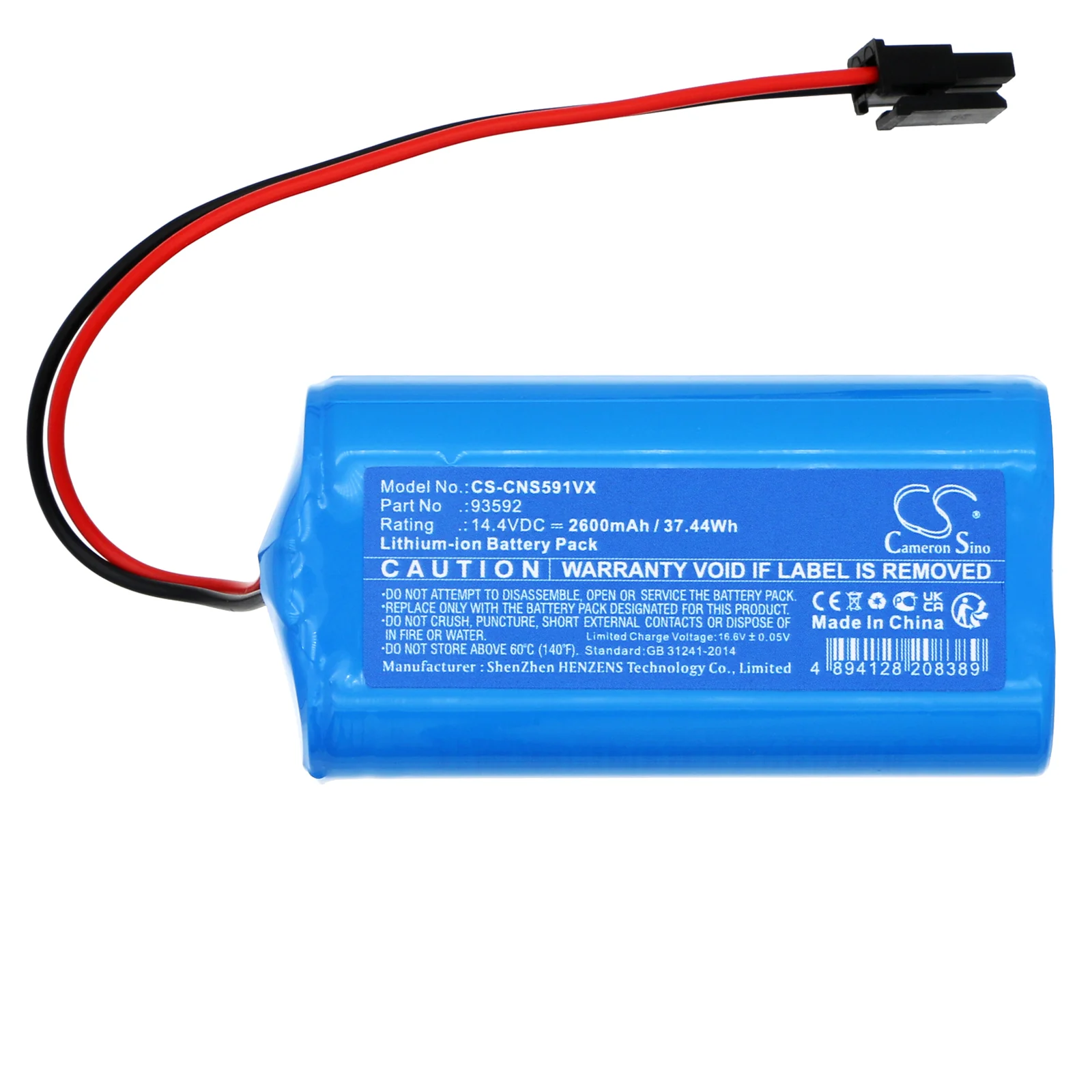CS-CNS591VX : Battery for Coredy R750-2200pa, G800, G850 - Replaces Cecotec 93592 - Image 6