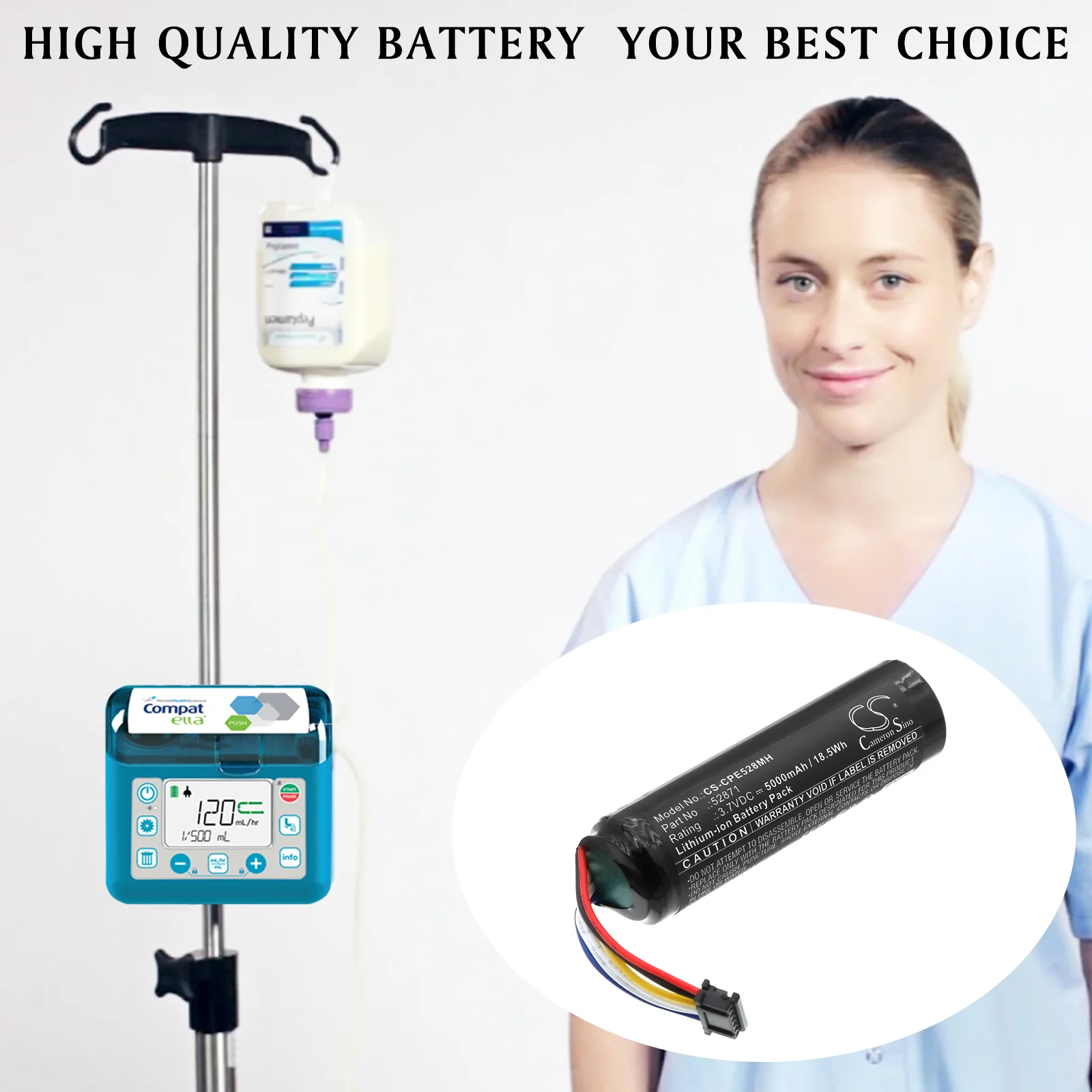 CS-CPE528MH : Battery for Compat Ella 12272020, feeding pump - Replaces Compat Ella 52871 - Image 4