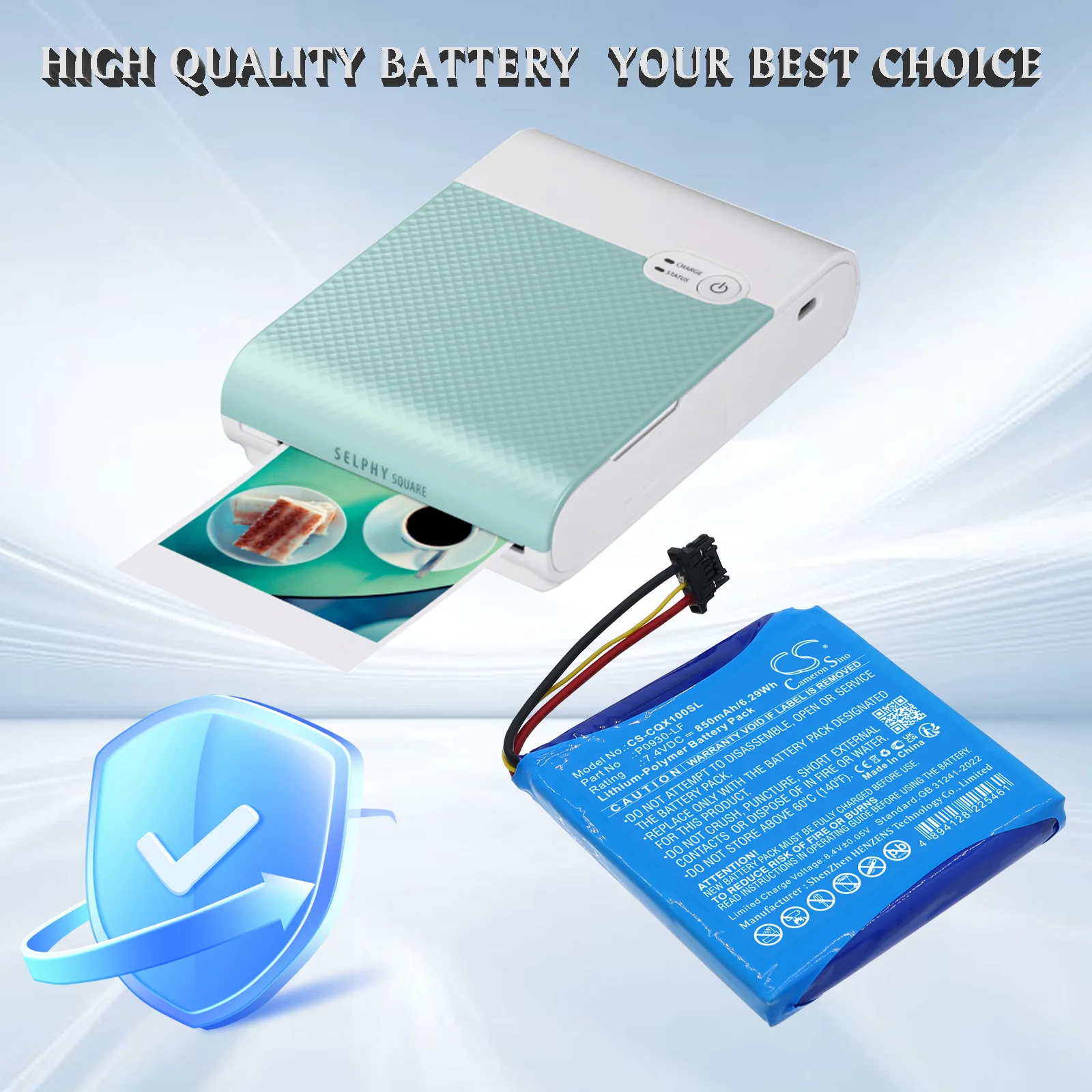 CS-CQX100SL : Battery for Canon Selphy QX10 - Replaces Canon P0930-LF - Image 2