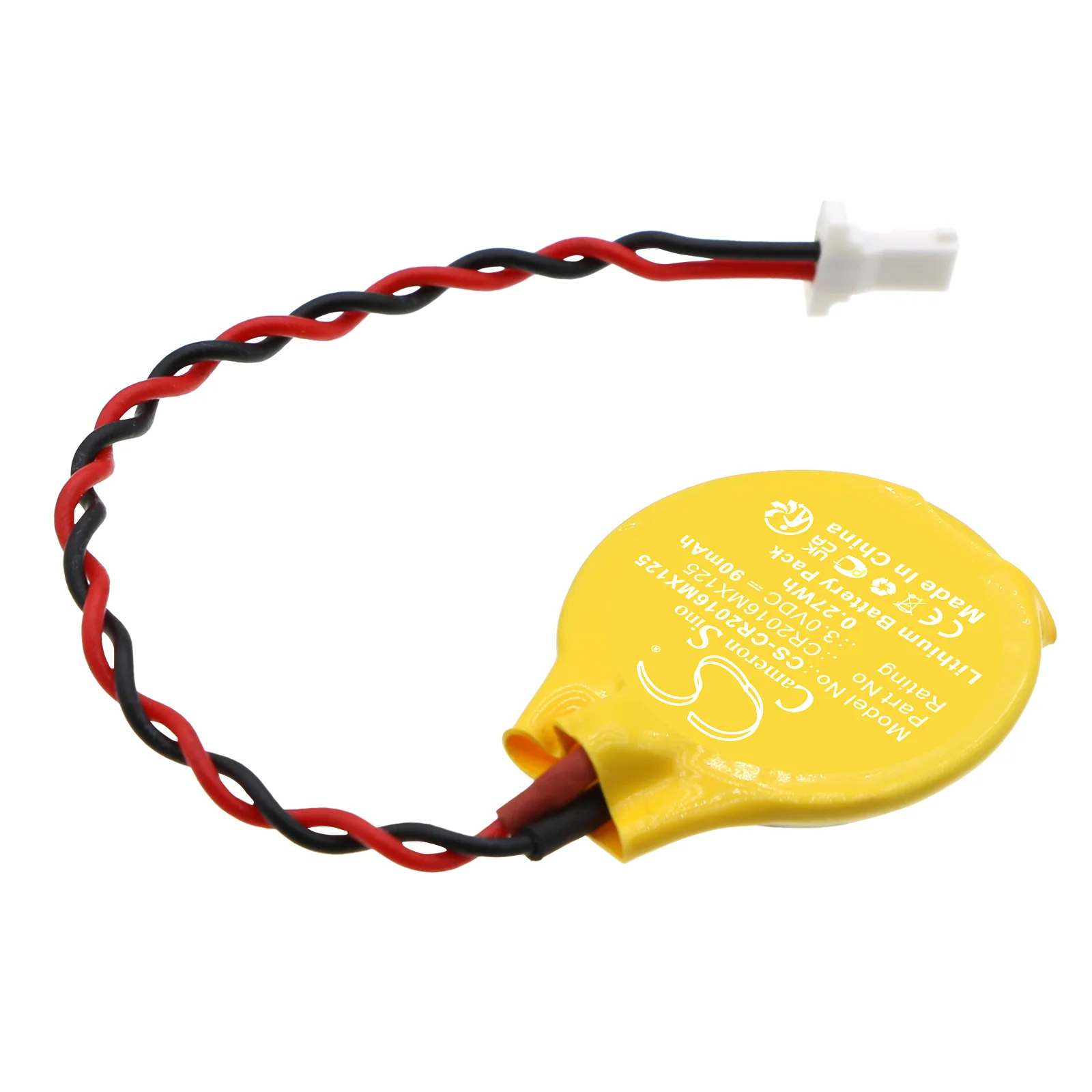 CS-CR2016MX125 : 3.0v Lithium memory battery, with MX125 connector