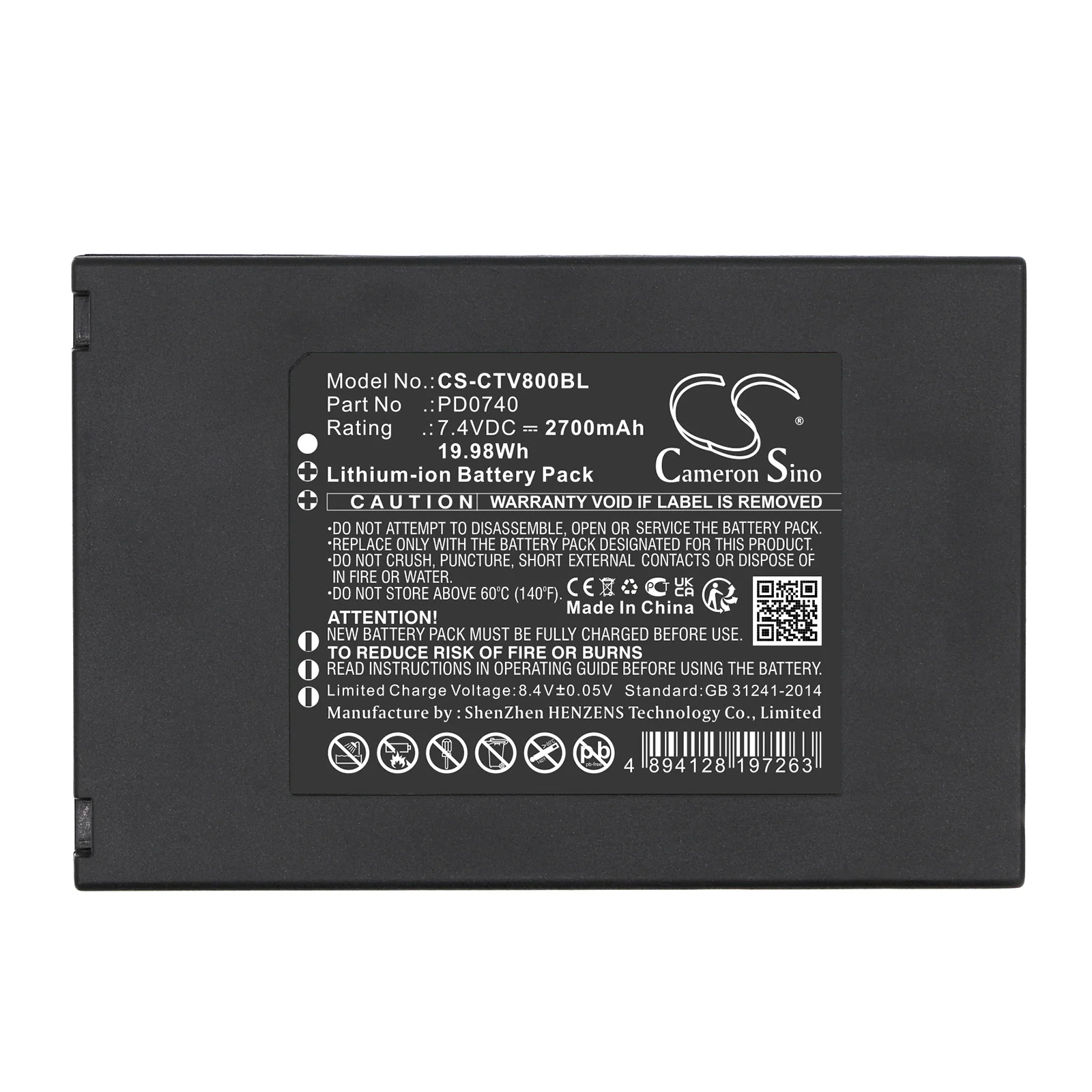 CS-CTV800BL : Battery for Centerm V8, K9 - Replaces Centerm PD0740 - Image 5