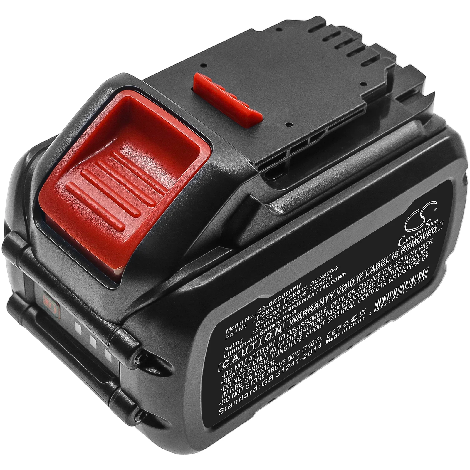 CS-DEC060PH : Battery for DeWalt 20V MAX, 60V MAX, 120V MAX and others - Replaces DeWalt DCB606, DCB612, DCB606-2 and others - Image 4