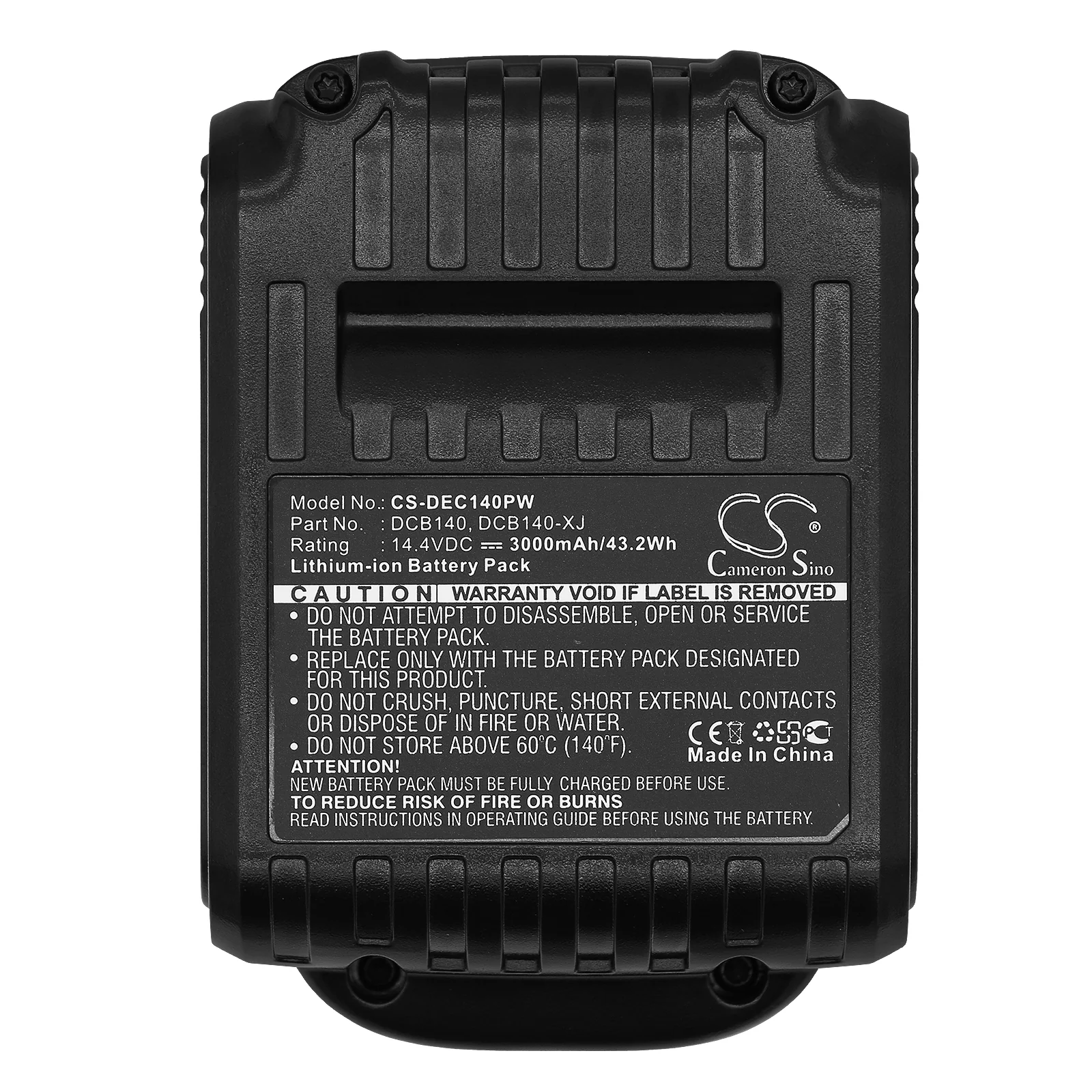 CS-DEC140PW : Battery for DeWalt XR Li-Ion 14.4V, DCB090, DCD720 and others - Replaces DeWalt DCB140, DCB140-XJ, DCB143 and others - Image 5