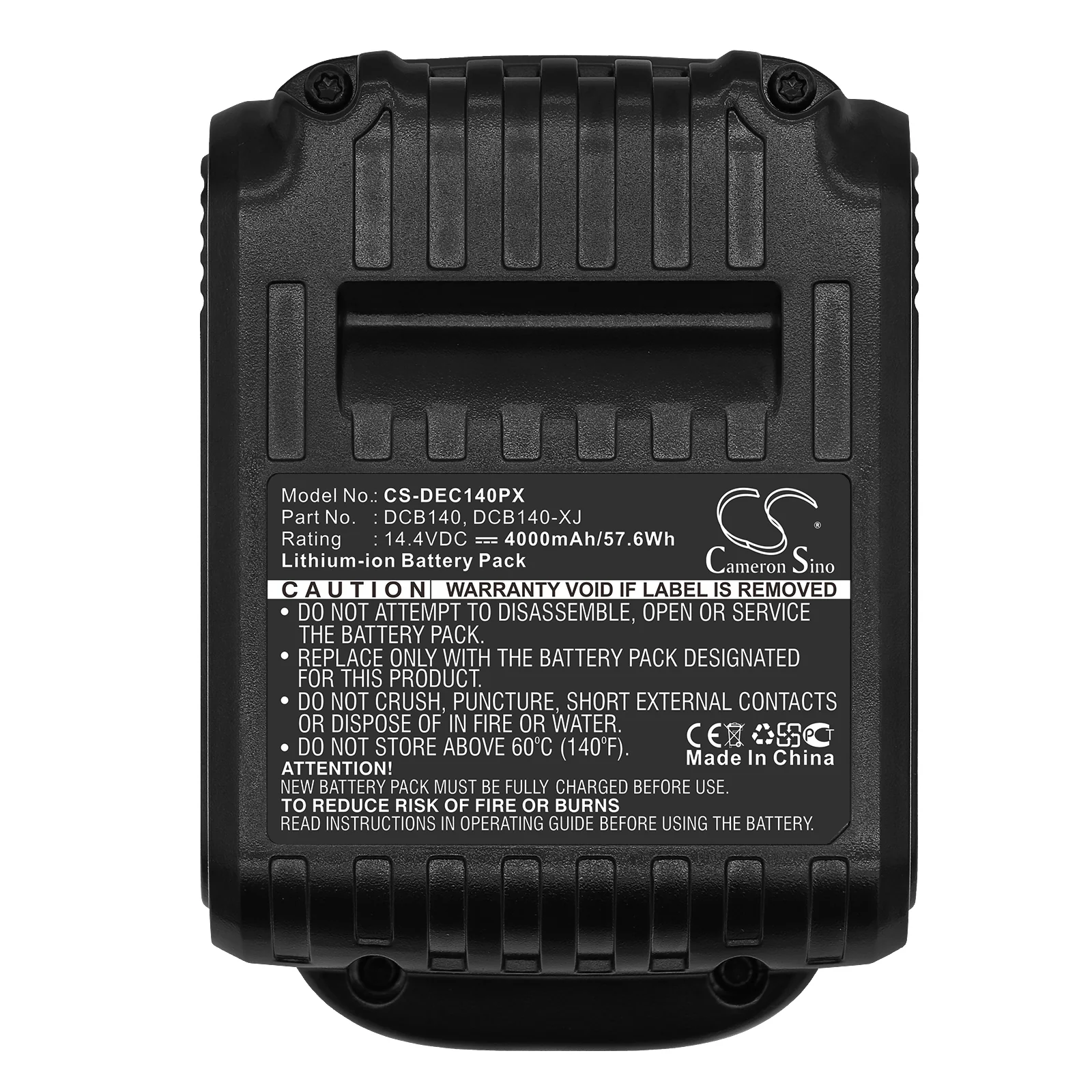 CS-DEC140PX : Battery for DeWalt XR Li-Ion 14.4V, DCB090, DCD720 and others - Replaces DeWalt DCB140, DCB140-XJ, DCB143 and others - Image 3