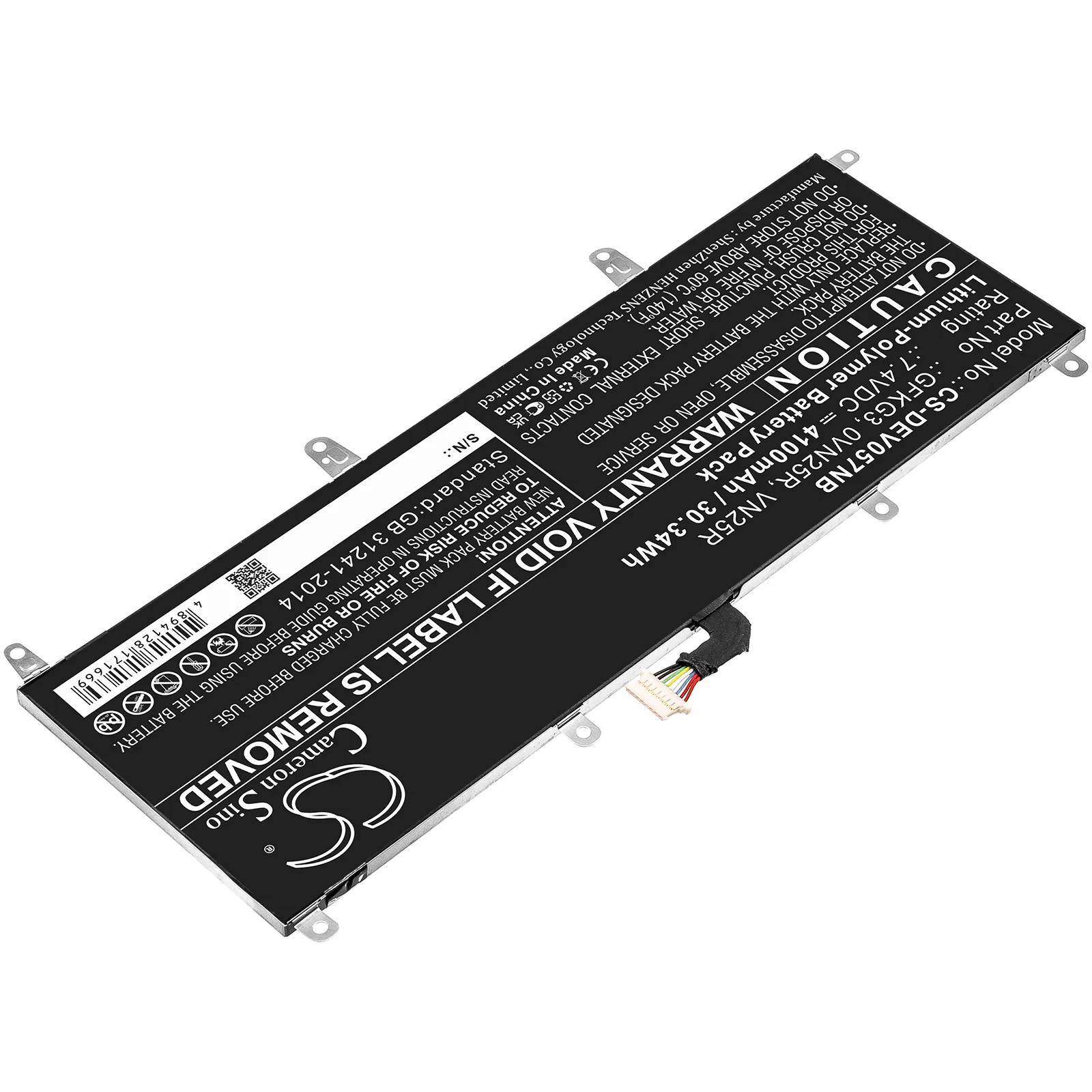 CS-DEV057NB : Battery for Dell Venue 10 Pro, Venue 10 Pro 5056 - Replaces Dell GFKG3, 0VN25R, VN25R - Image 5