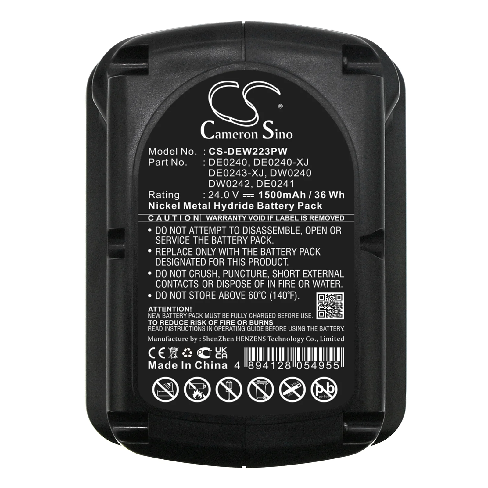 CS-DEW223PW : Battery for DeWalt tools, replaces DeWalt DW0240, DE0240, DE0240-XJ, DE0241, DW0242 etc. - Image 5