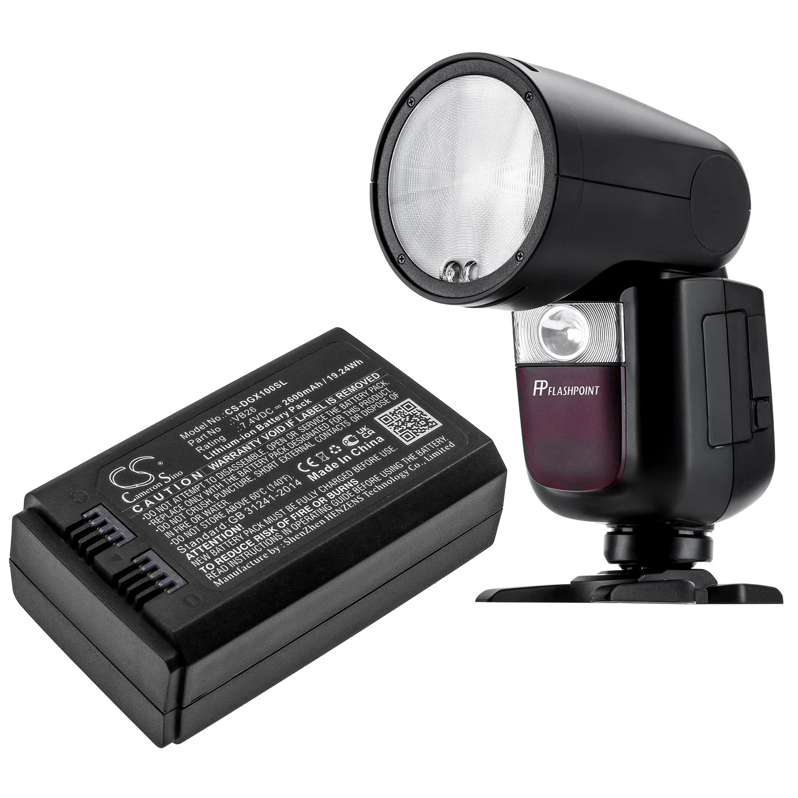 CS-DGX100SL : Battery for GODOX V1 - Replaces GODOX VB26 - Image 4
