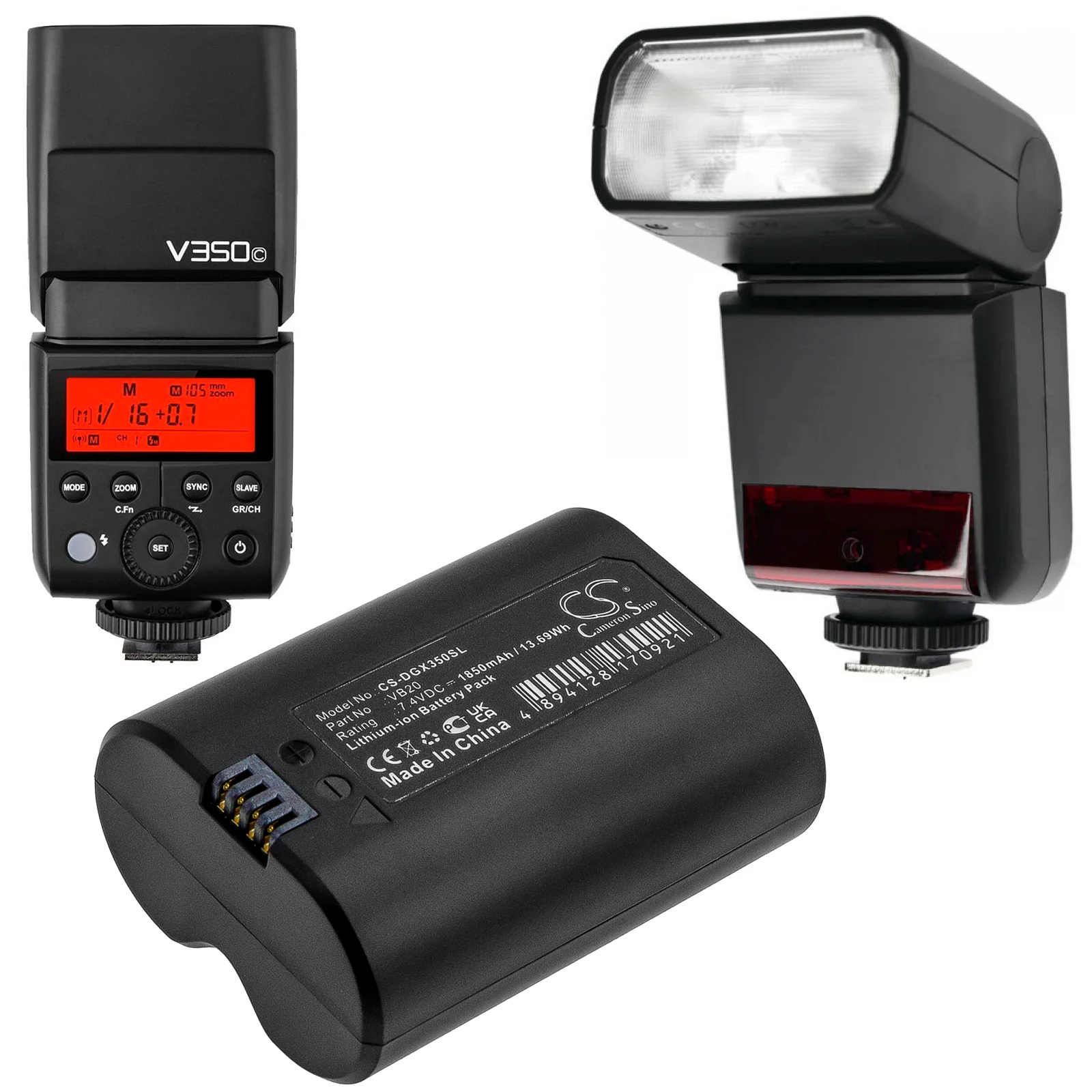 CS-DGX350SL : Battery for GODOX V350, V350S TTL, V350O and others - Replaces GODOX VB20 - Image 6