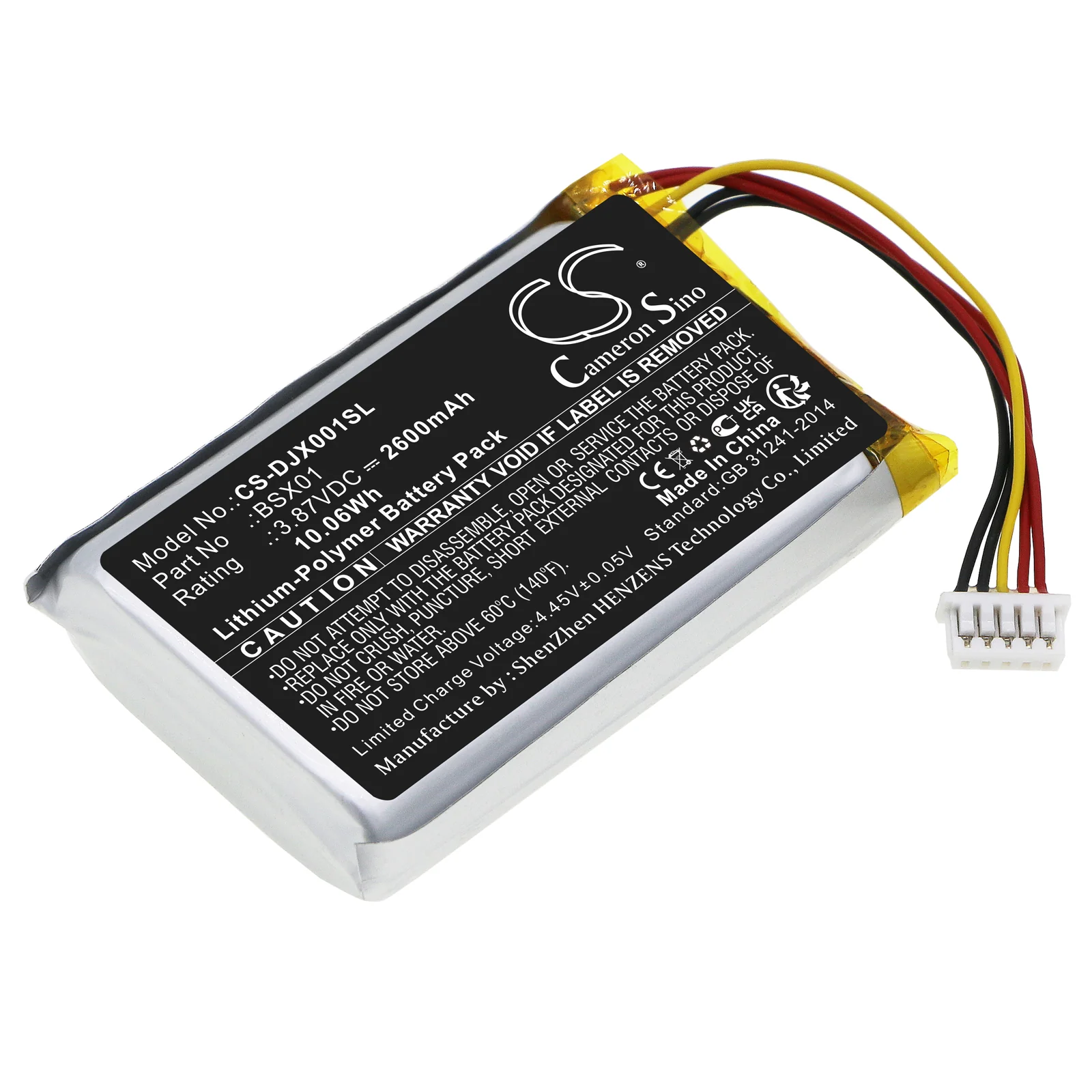 CS-DJX001SL : Battery for DJI ASB01, MIC wireless microphone Charging Case - Replaces DJI BSX01, BSX01-2600-3.87 - Image 4