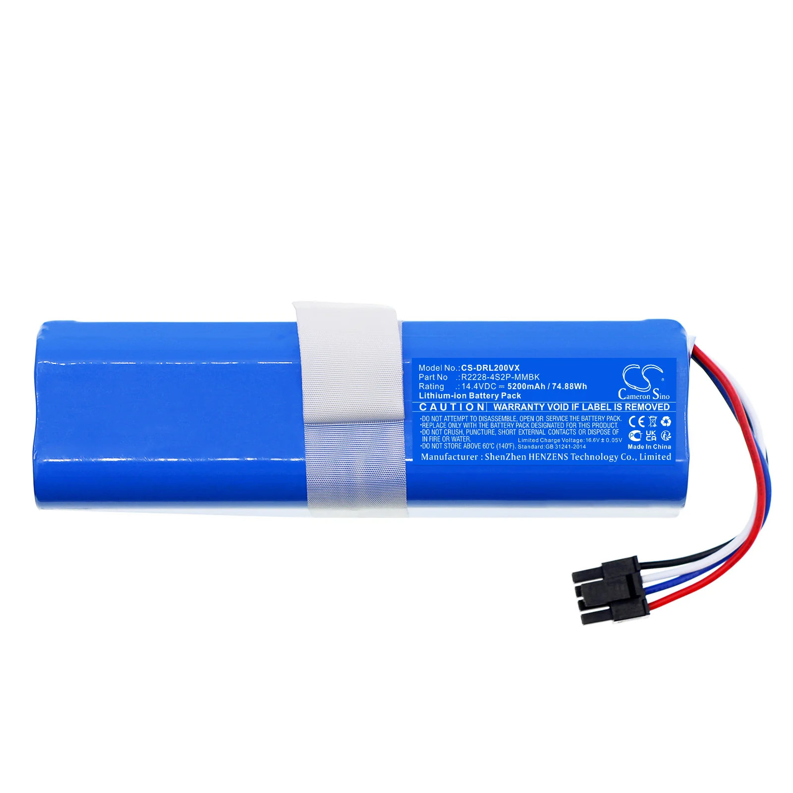 CS-DRL200VX : Battery for Dreame Bot X30 Ultra, RLX41CE, RLX56C and others - Replaces Dreame P2150-4S2P-KLYEV - Image 2
