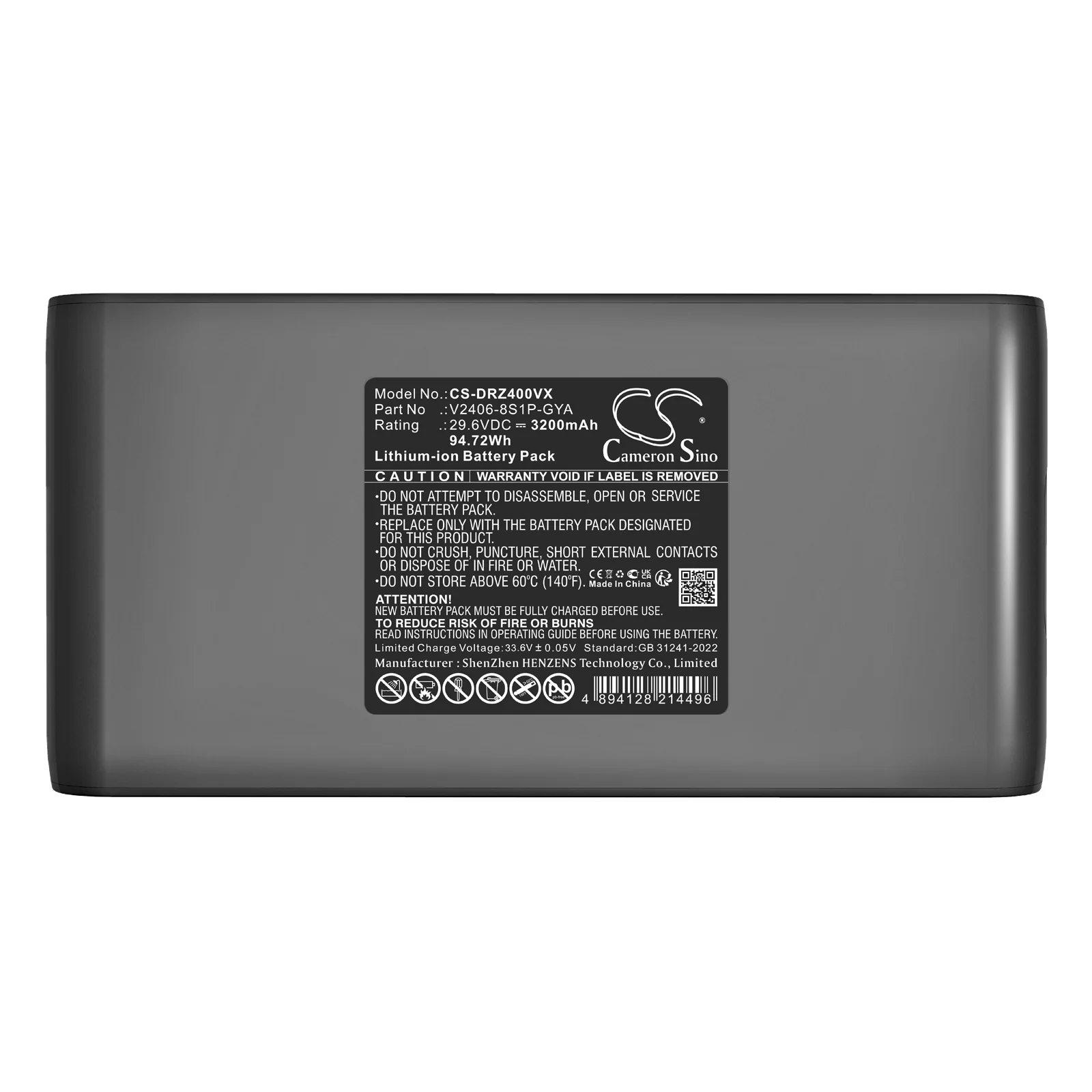 CS-DRZ400VX : Battery for Dreame Z30, Z40, Z40 Station - Replaces Dreame V2406-8S1P-GYA - Image 4