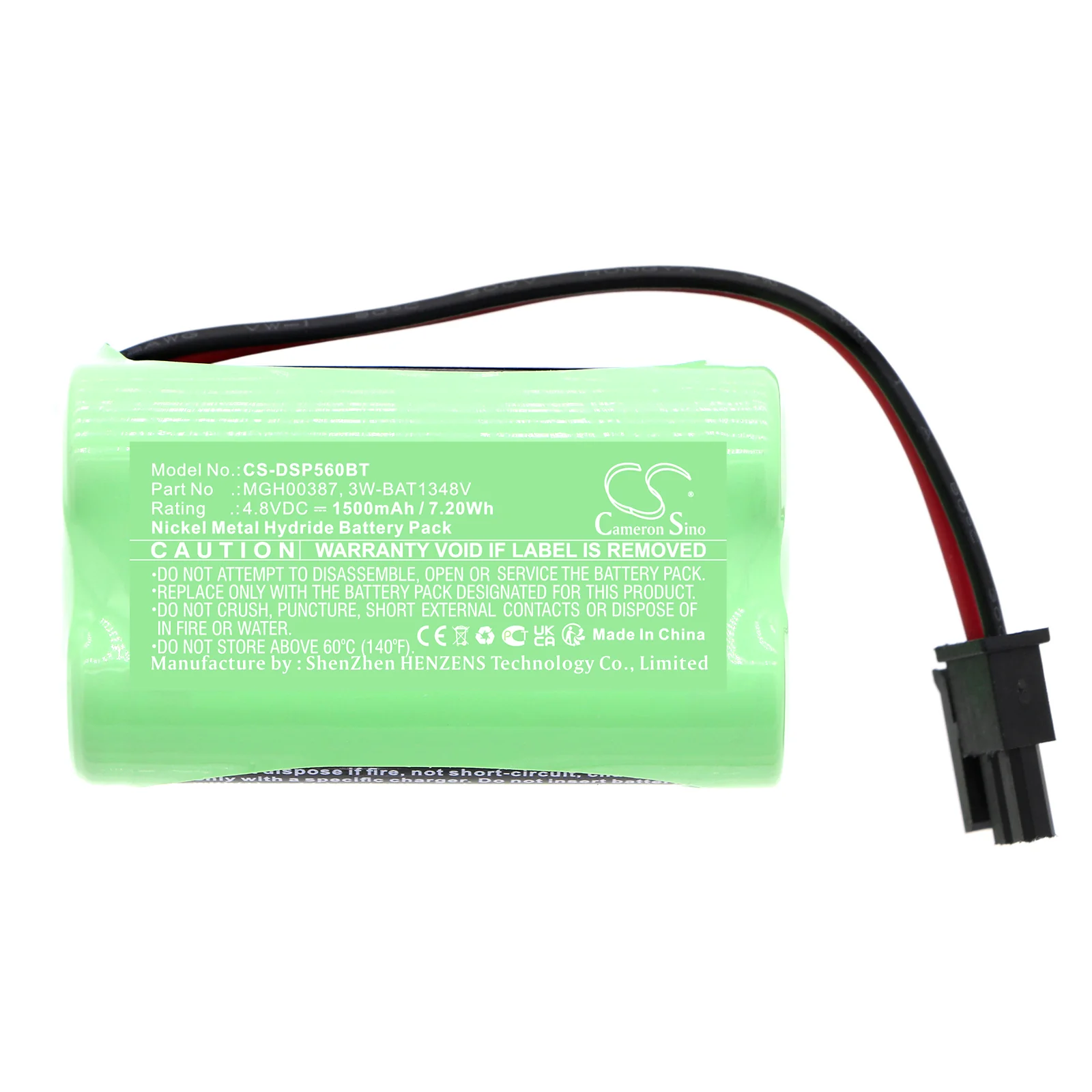 CS-DSP560BT : Battery for DSC PG9920 Repeater, wireless DSC-56, WP8010-SP and others - Replaces DSC BATT1.3-4.8V, 3W-BAT1348V, MGH00387 - Image 3