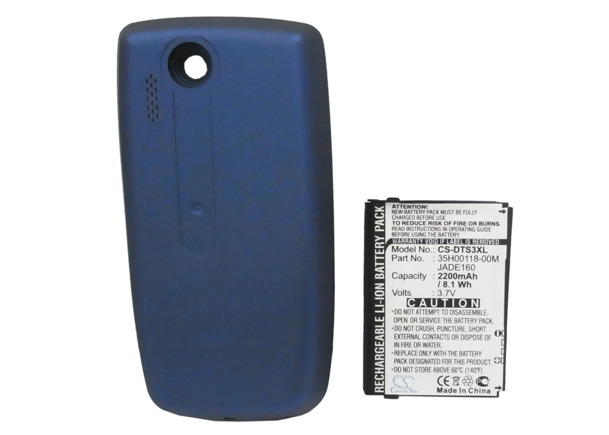 CS-DTS3XL : Battery for HTC Touch 3G, Jade, Jade 100 and others - Replaces HTC JADE160, 35H00118-00M, BA S330 - Image 5