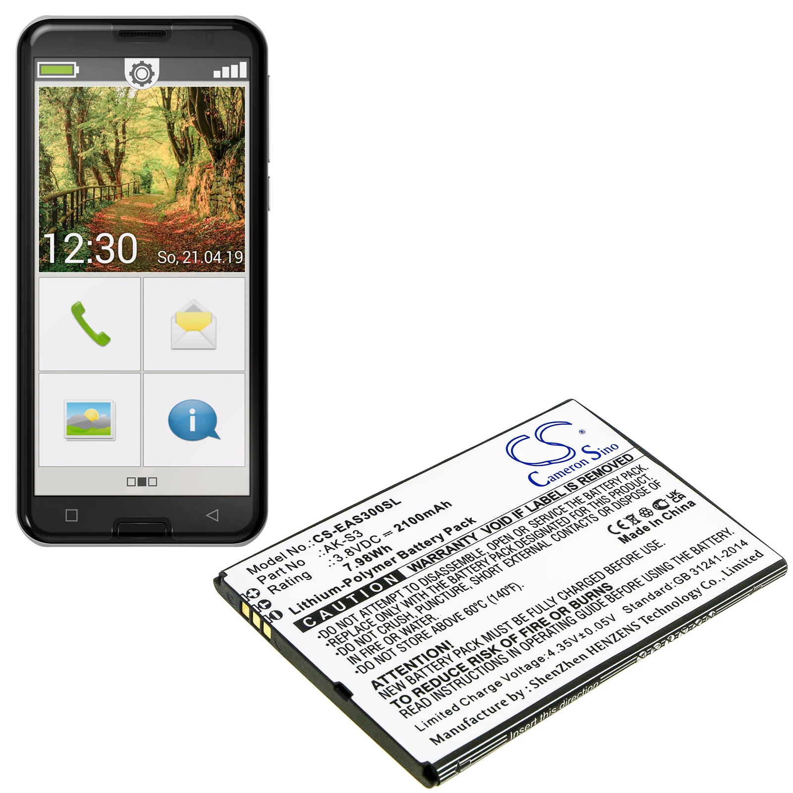CS-EAS300SL : Battery for Emporia Smart 3 - Replaces Emporia AK-S3 - Image 3