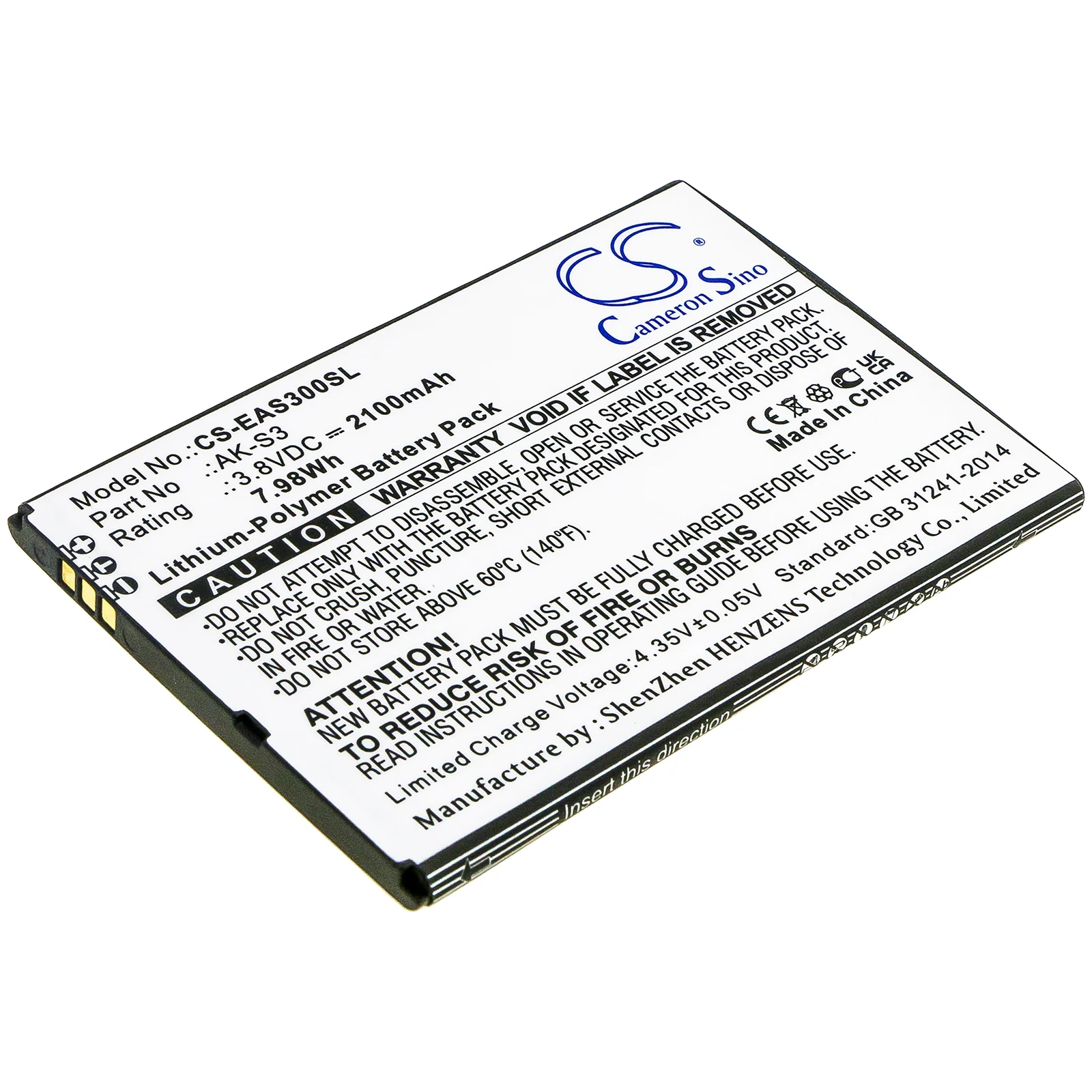 CS-EAS300SL : Battery for Emporia Smart 3 - Replaces Emporia AK-S3 - Image 4