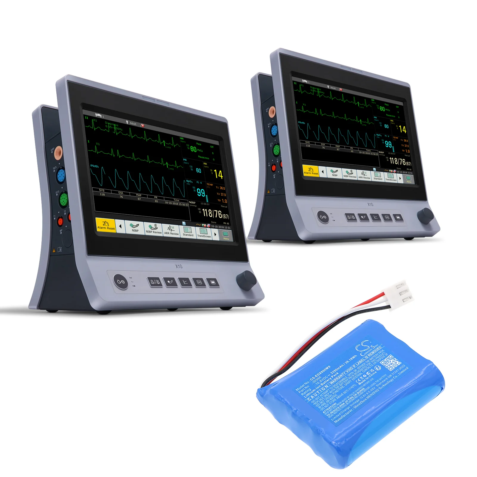 CS-EDX800MX : Battery for Edan EPM5, EPM7, EPM8 and others - Replaces Edan 01.21.064380, ID995 - Image 5
