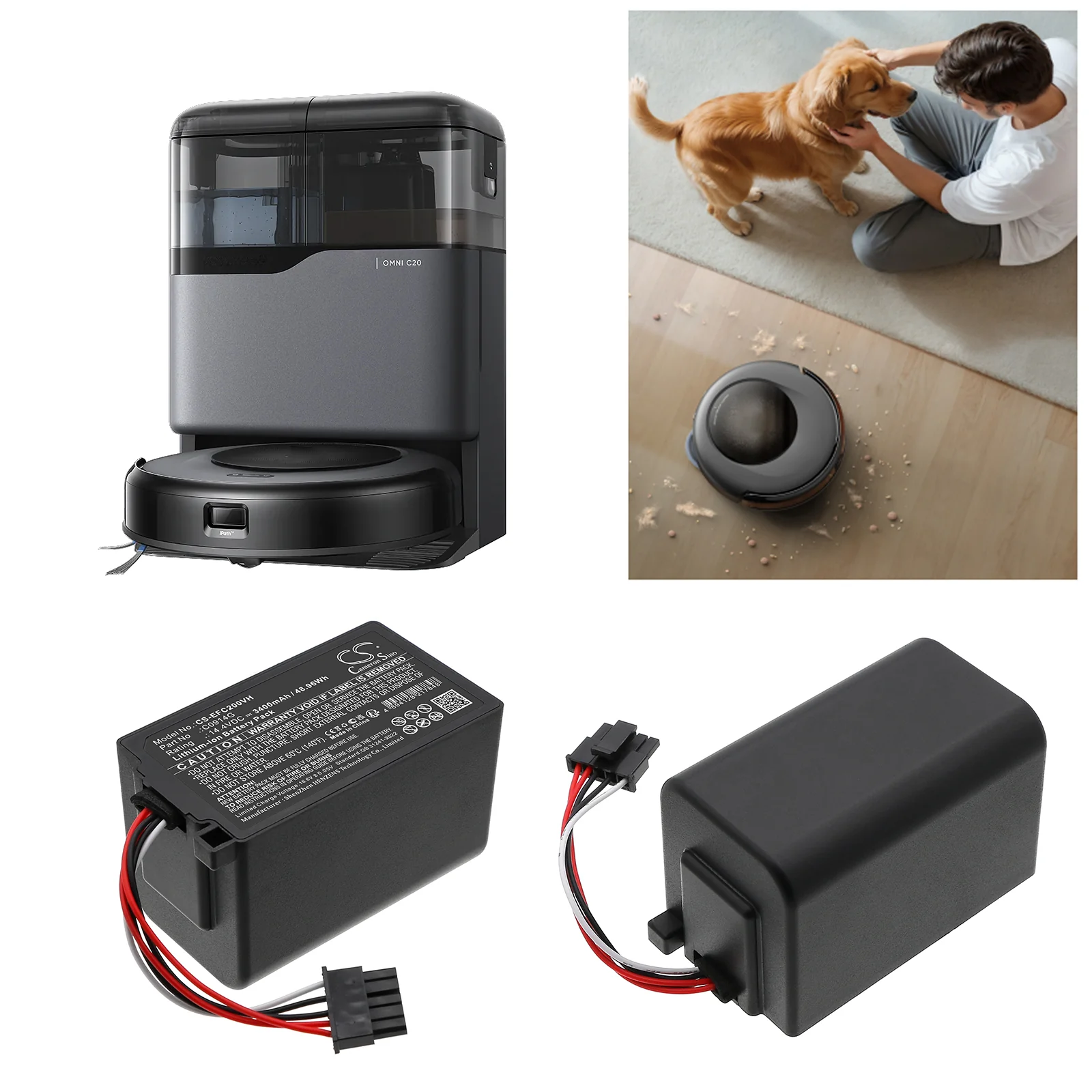 CS-EFC200VH : Battery for Eufy Omni C20, Omni C20 Robot Vacuum - Replaces Eufy C0914G, T290H - Image 8
